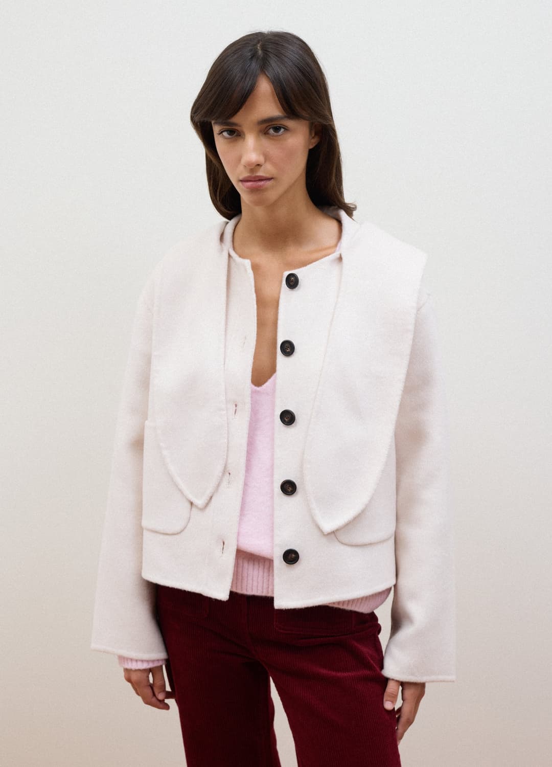 Cappotto Bianco Corto In Misto Lana Con Cappuccio Regular Fit | OVS Cappotto Bianco Corto In Misto Lana Con Cappuccio Regular Fit - 2 | OVS