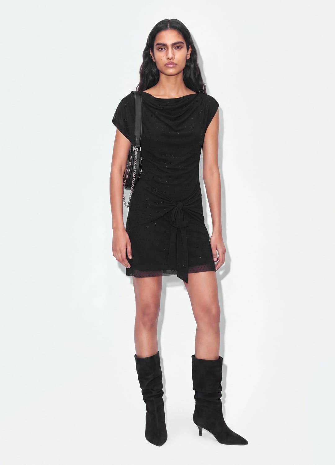 Abito Nero In Tessuto Elasticizzato Con Drappeggio Regular Fit | OVS Abito Nero In Tessuto Elasticizzato Con Drappeggio Regular Fit - 2 | OVS