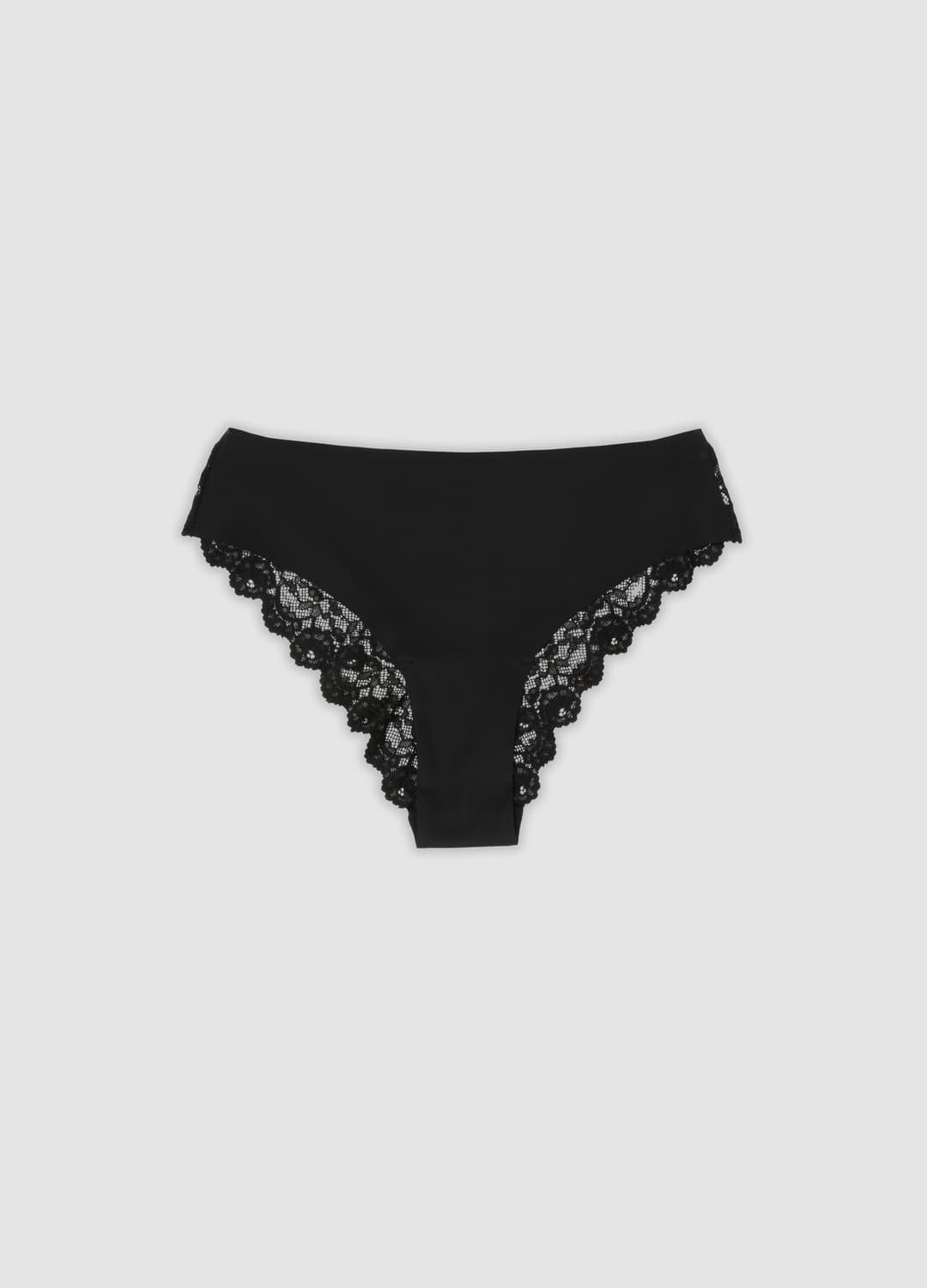 Slip Brasiliana Nero In Microfibra Elasticizzata Con Pizzo | OVS Slip Brasiliana Nero In Microfibra Elasticizzata Con Pizzo - 4 | OVS