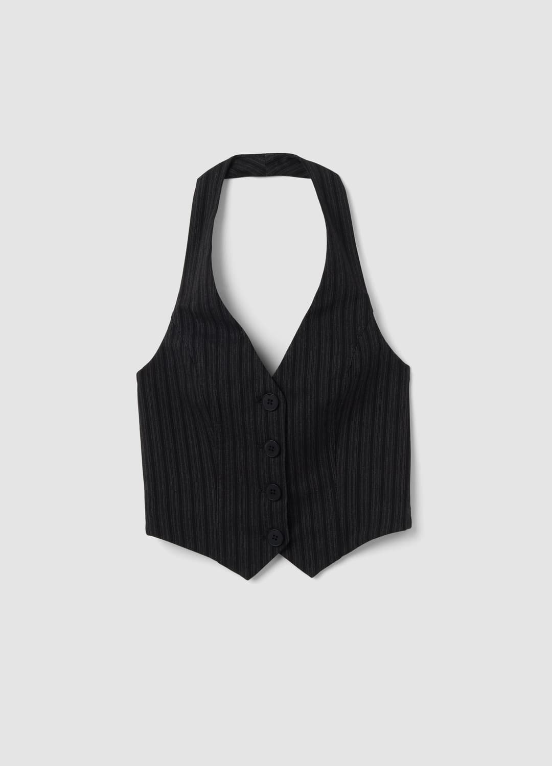 Gilet Nero Crop In Viscosa Elasticizzata A Righe | OVS Gilet Nero Crop In Viscosa Elasticizzata A Righe - 4 | OVS