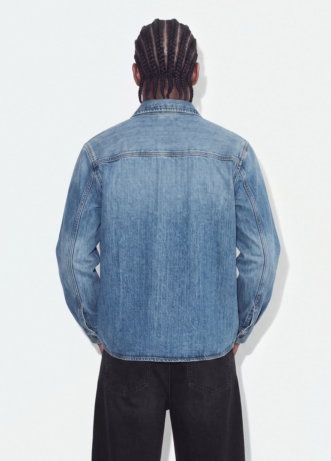 Blaue Denim-hemd Aus Reiner Baumwolle | OVS Blaue Denim-hemd Aus Reiner Baumwolle - 3 | OVS