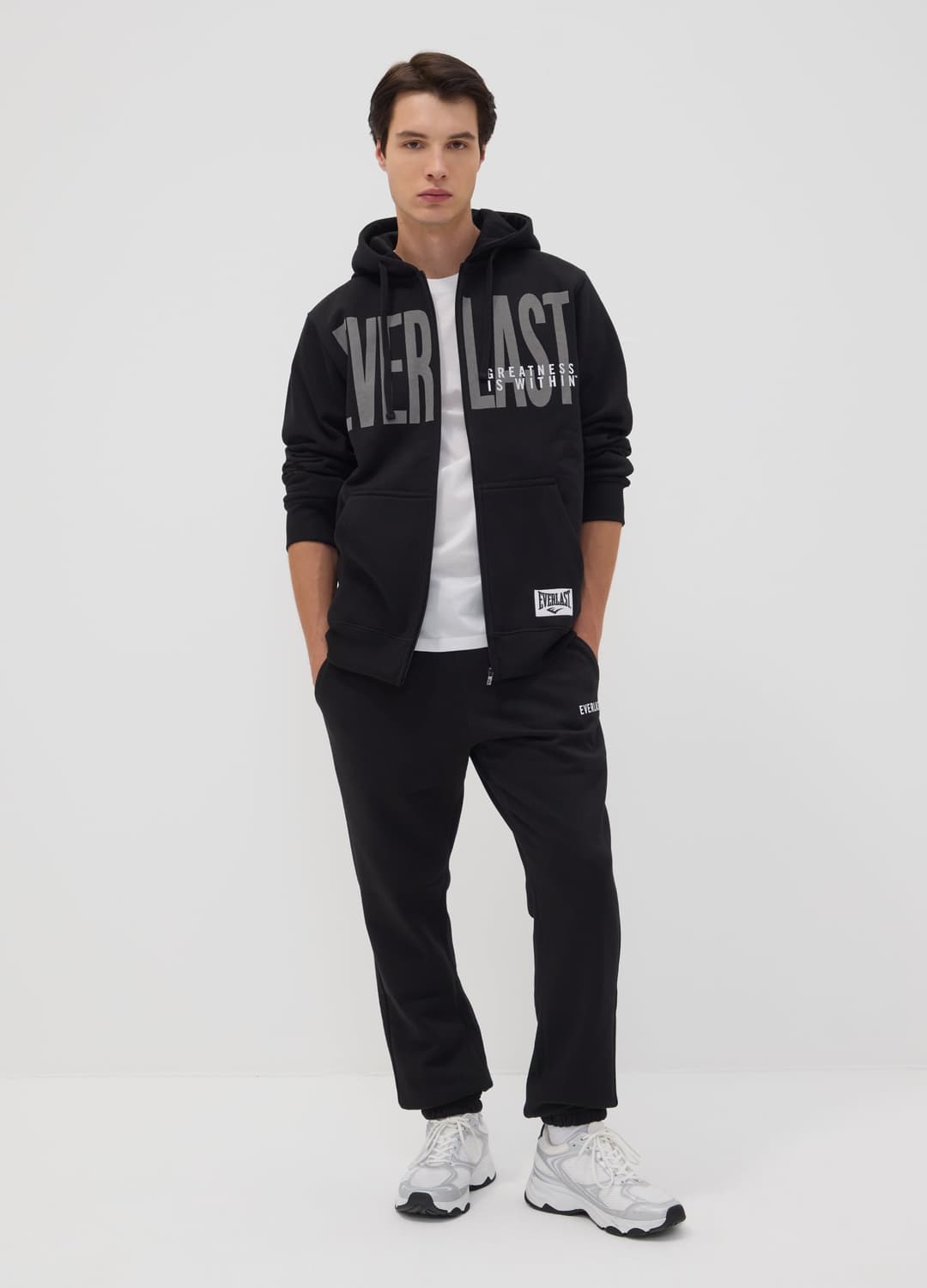 Felpa Nera Con Cappuccio E Zip In Misto Cotone | OVS Felpa Nera Con Cappuccio E Zip In Misto Cotone - 1 | OVS