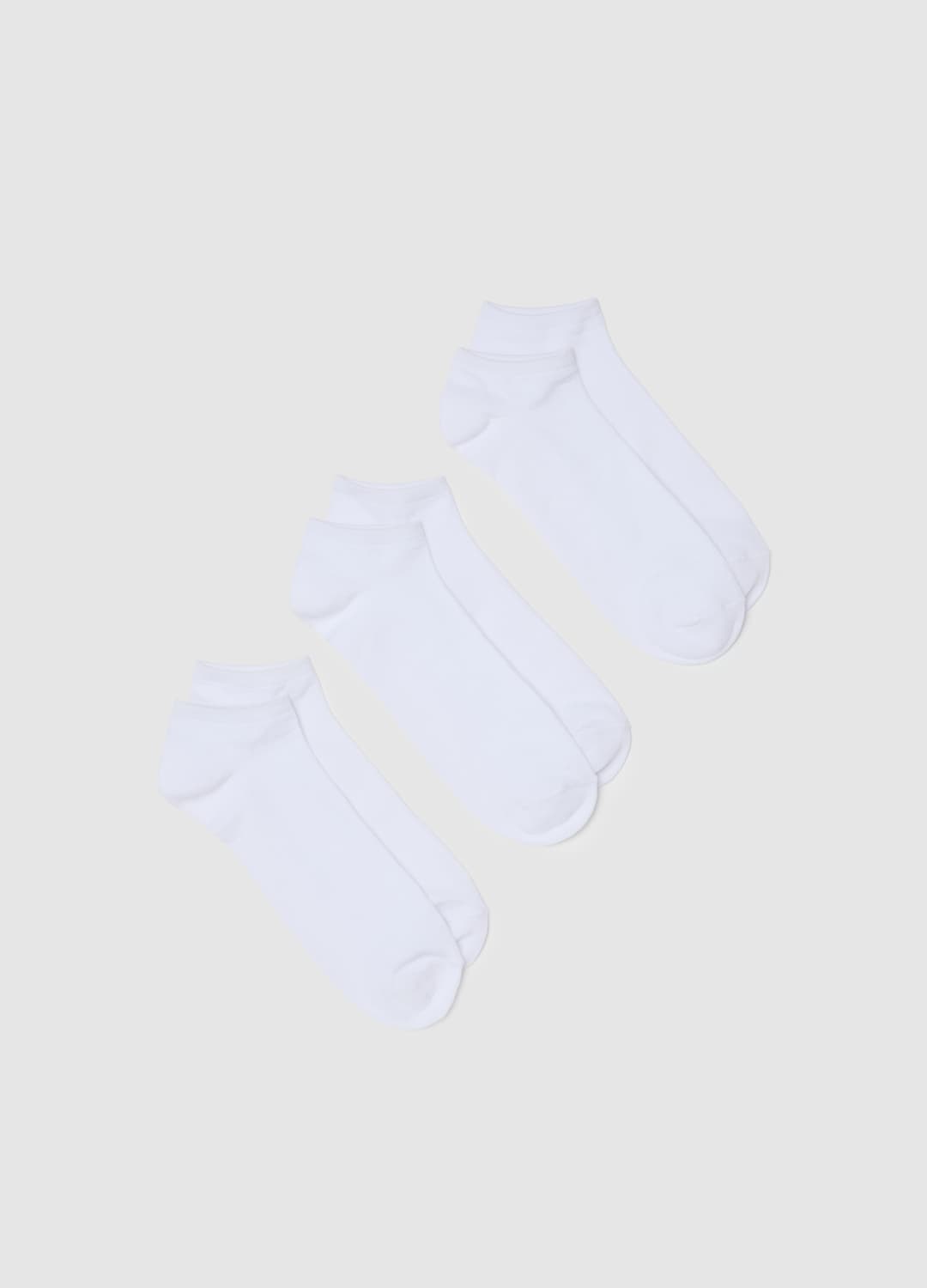 Dreierpack Weiße Baumwoll-mischsocken Mit Niedrigem Schnitt Und Regulärer Passform | OVS Dreierpack Weiße Baumwoll-mischsocken Mit Niedrigem Schnitt Und Regulärer Passform - 0 | OVS