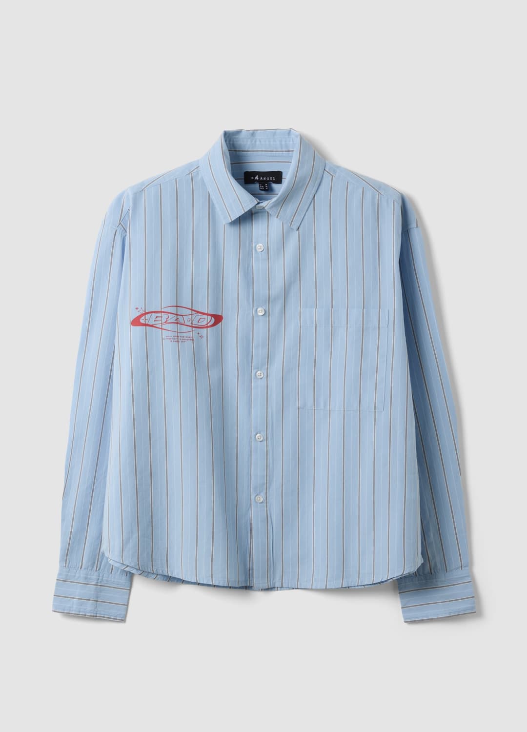 Camicia Azzurra Cropped In Puro Cotone A Righe Over Fit | OVS Camicia Azzurra Cropped In Puro Cotone A Righe Over Fit - 4 | OVS