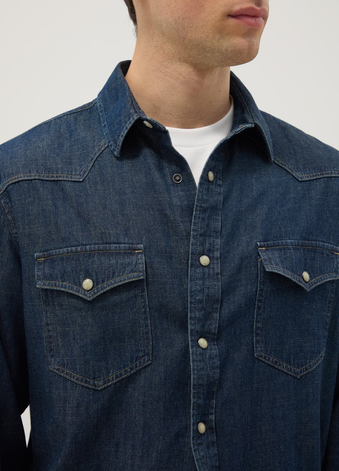 Blaue Denim-hemd Aus Reinem Baumwollstoff Im Regular Fit Mit Taschen | OVS Blaue Denim-hemd Aus Reinem Baumwollstoff Im Regular Fit Mit Taschen - 3 | OVS