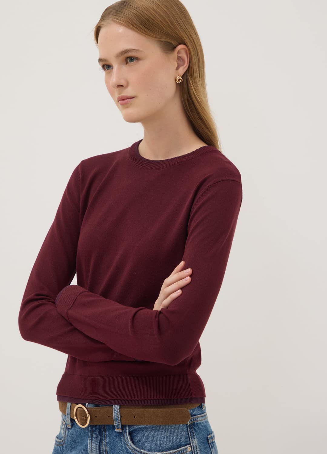 Maglia Blu In Misto Viscosa A Girocollo | OVS Maglia Blu In Misto Viscosa A Girocollo - 0 | OVS