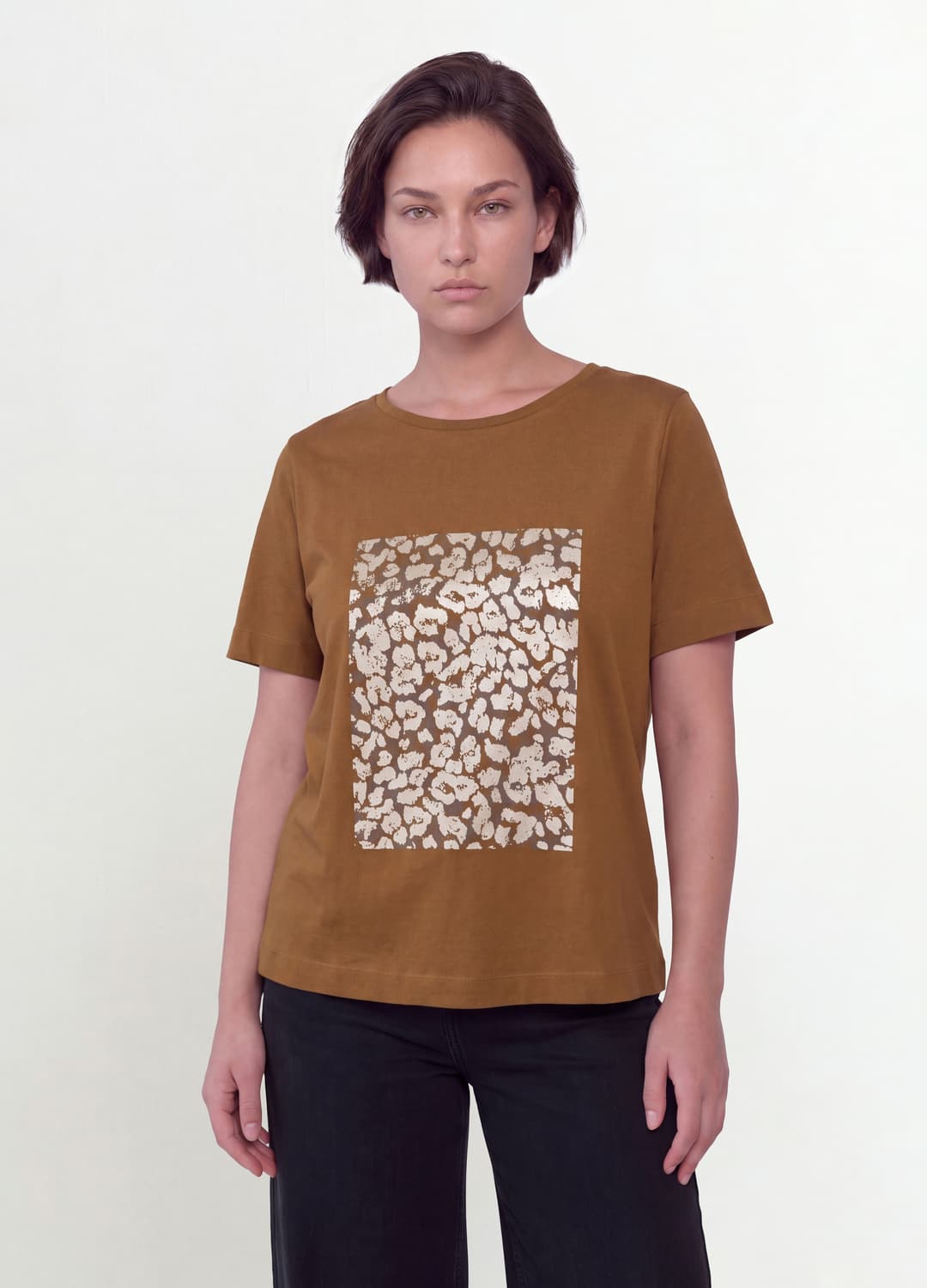 Braunes T-shirt Aus Reiner Baumwolle Mit Blumenprint | OVS Braunes T-shirt Aus Reiner Baumwolle Mit Blumenprint - 7 | OVS