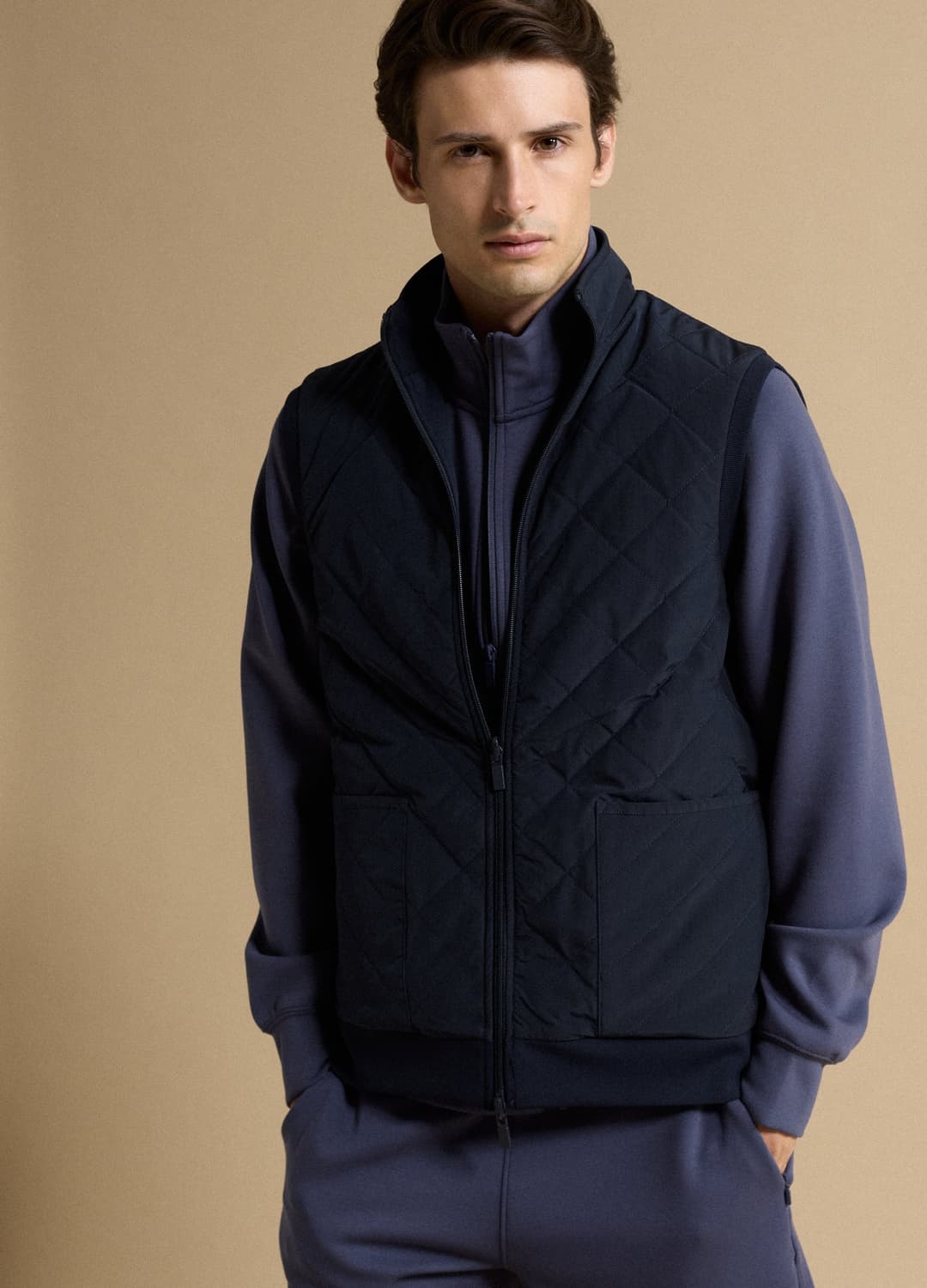 Gilet Reversibile Blu In Cotone Elasticizzato Con Colletto Regular Fit | OVS Gilet Reversibile Blu In Cotone Elasticizzato Con Colletto Regular Fit - 2 | OVS