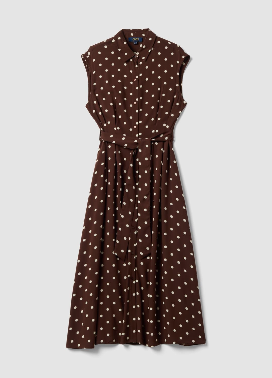 Abito Midi Marrone In Pura Viscosa A Pois Regular Fit | OVS Abito Midi Marrone In Pura Viscosa A Pois Regular Fit - 4 | OVS