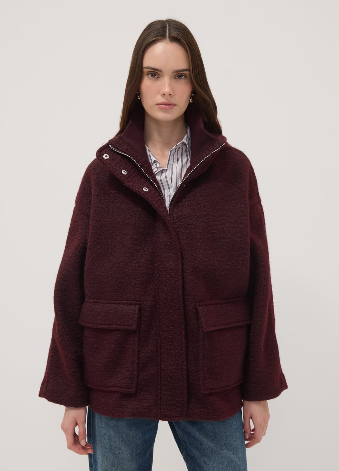 Rote Jacke Mit Reissverschluss Und Druckknöpfen | OVS Rote Jacke Mit Reissverschluss Und Druckknöpfen - 2 | OVS