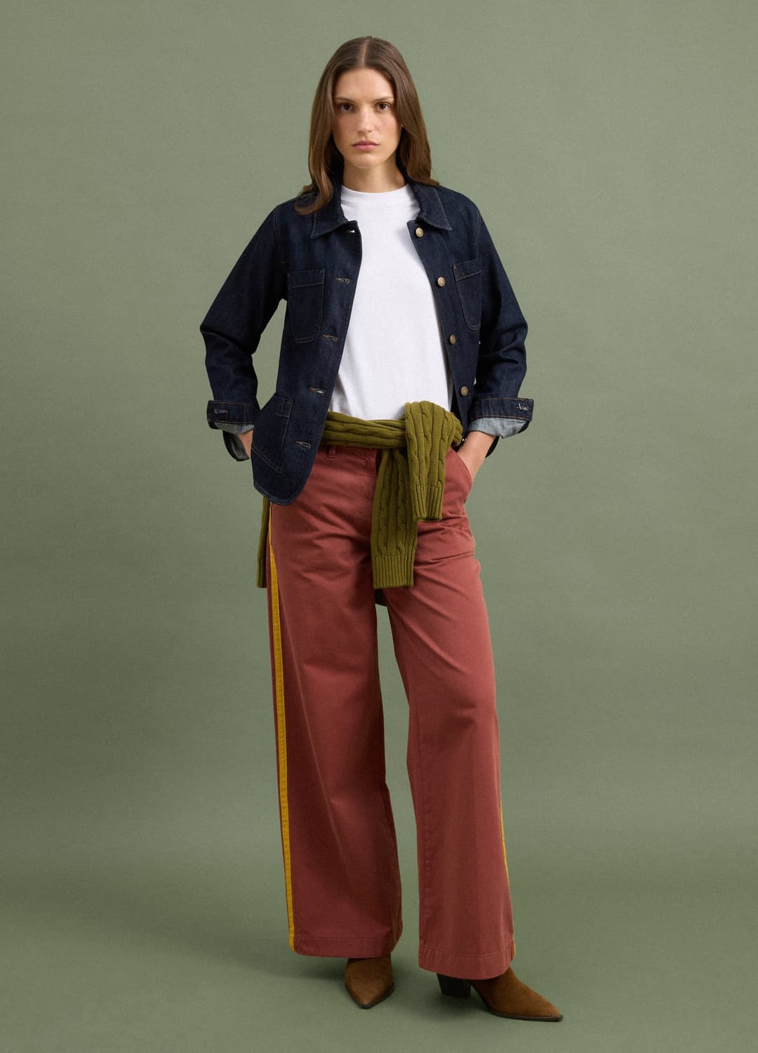 Pantaloni Chino Rossi Wide Leg In Puro Cotone Con Bande A Contrasto | OVS Pantaloni Chino Rossi Wide Leg In Puro Cotone Con Bande A Contrasto - 0 | OVS