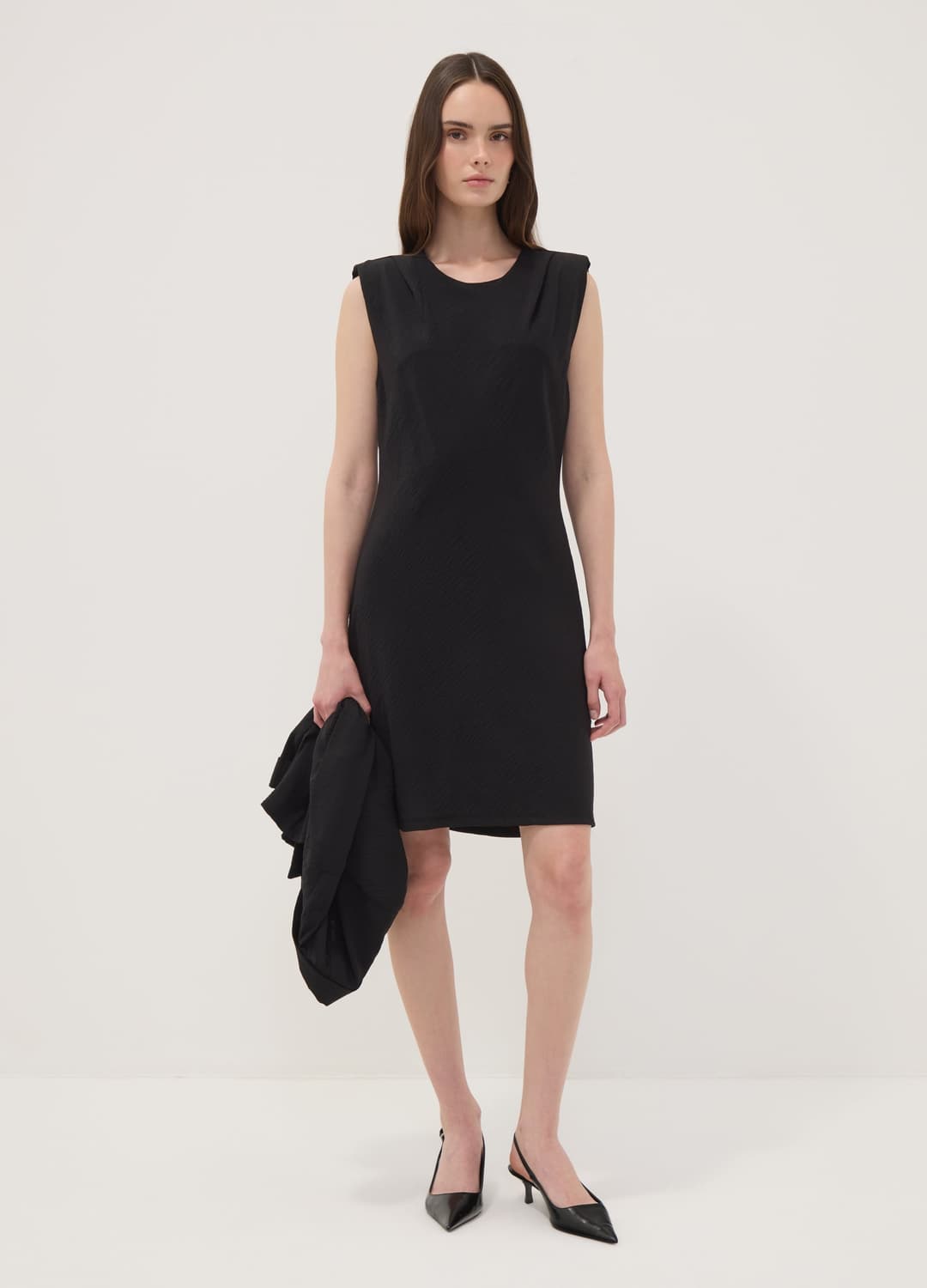 Abito Nero Fitted Con Dettagli Arricciati | OVS Abito Nero Fitted Con Dettagli Arricciati - 0 | OVS
