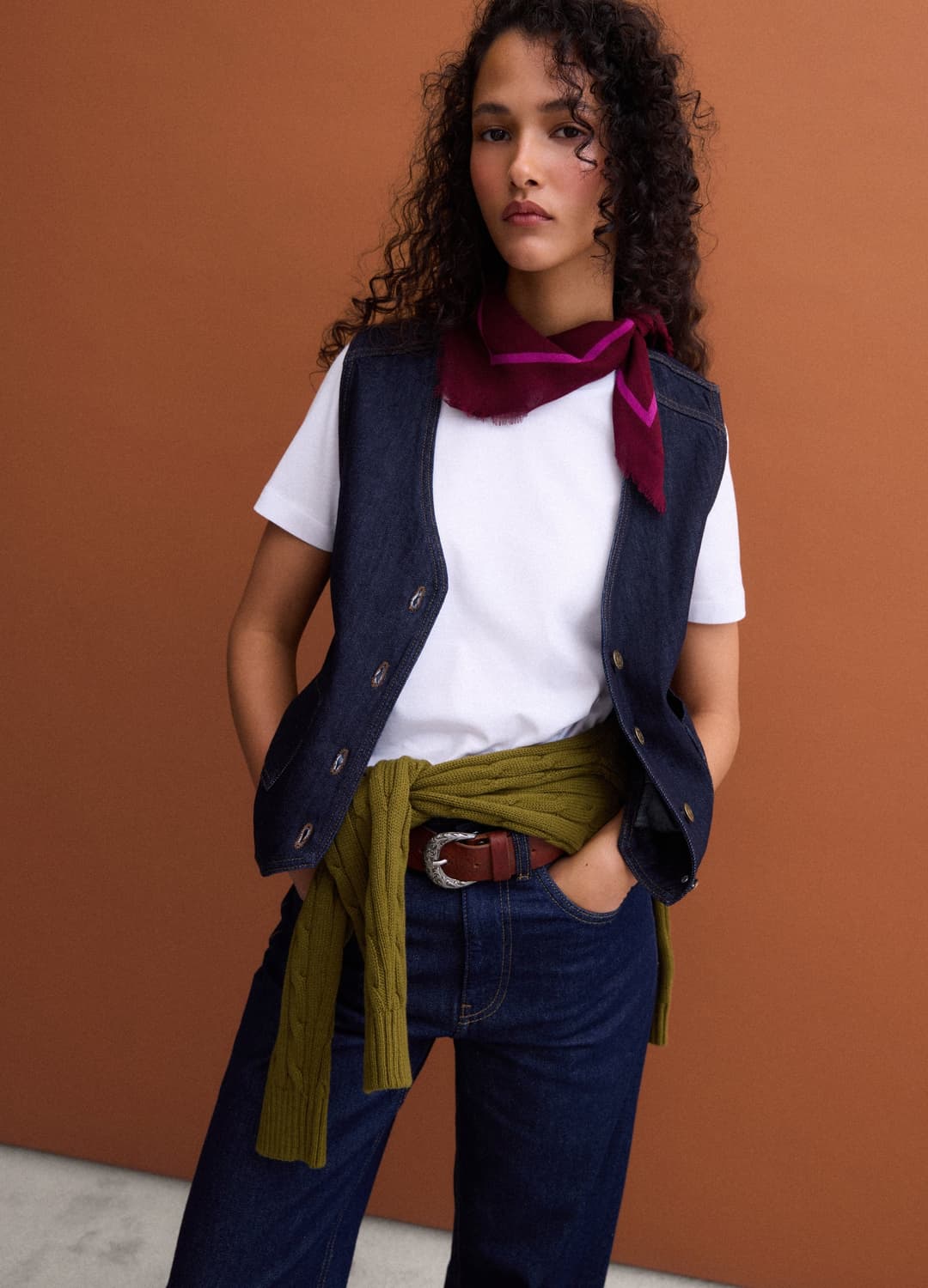 Blaue Denim-weste Aus Reiner Baumwolle Mit Knöpfen | OVS Blaue Denim-weste Aus Reiner Baumwolle Mit Knöpfen - 0 | OVS