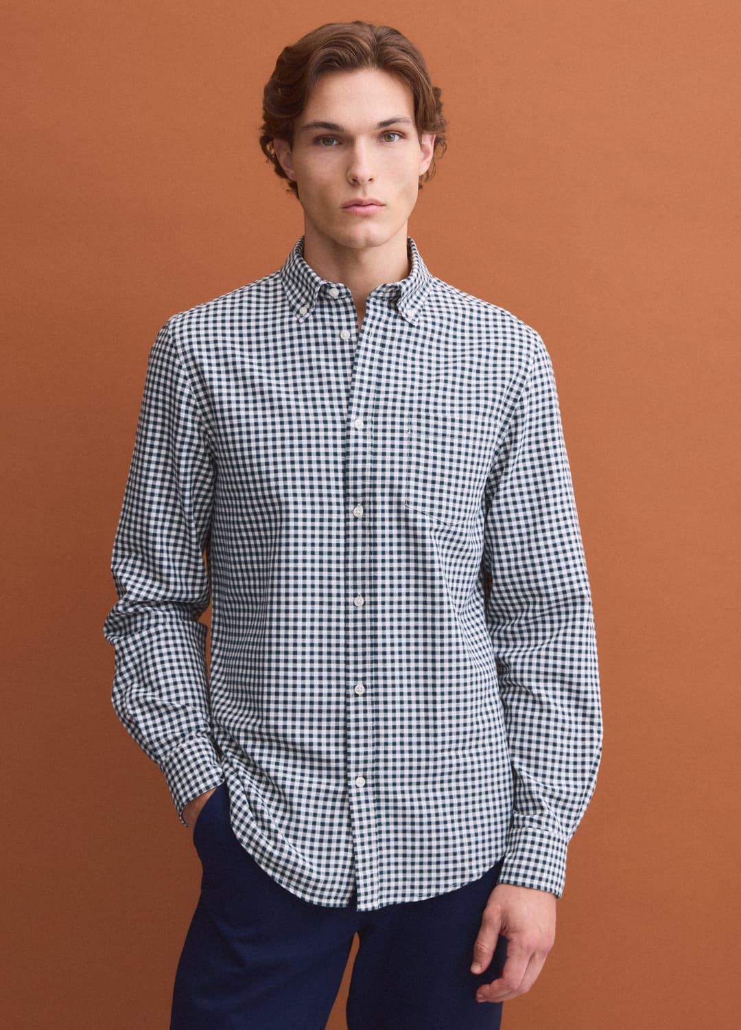 Camicia Oxford Verde A Quadri In Puro Cotone Con Collo Button-down Regular Fit | OVS Camicia Oxford Verde A Quadri In Puro Cotone Con Collo Button-down Regular Fit - 2 | OVS