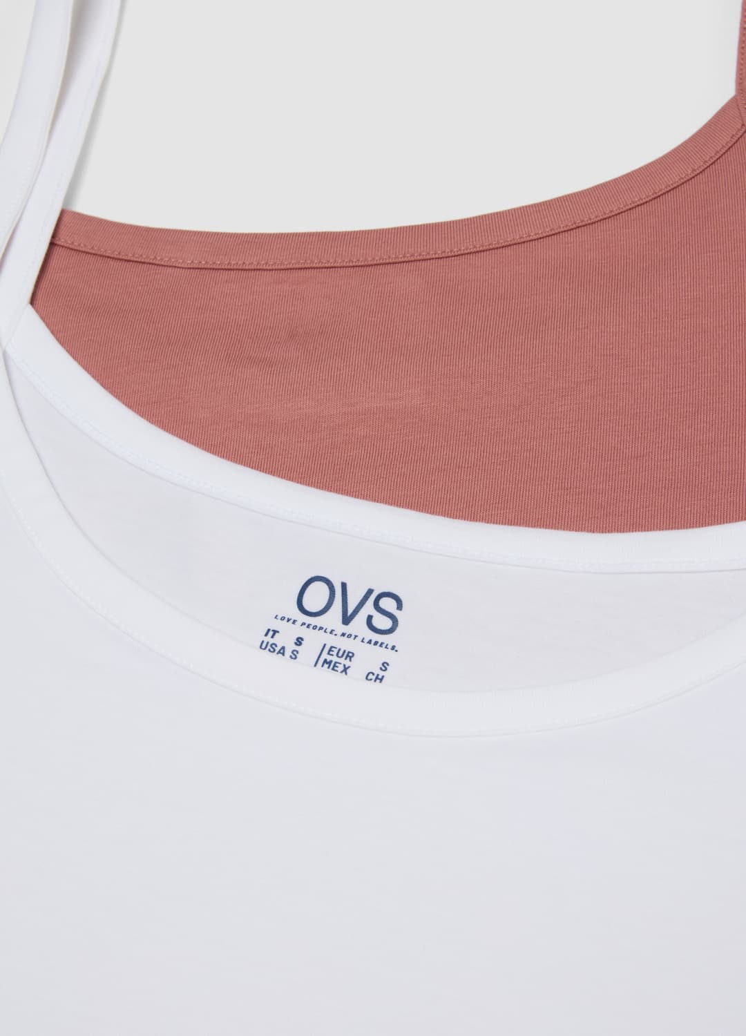 2er-pack Damen-tops In Rosa Und Weiß Aus Elastischer Bio-baumwolle | OVS 2er-pack Damen-tops In Rosa Und Weiß Aus Elastischer Bio-baumwolle - 6 | OVS
