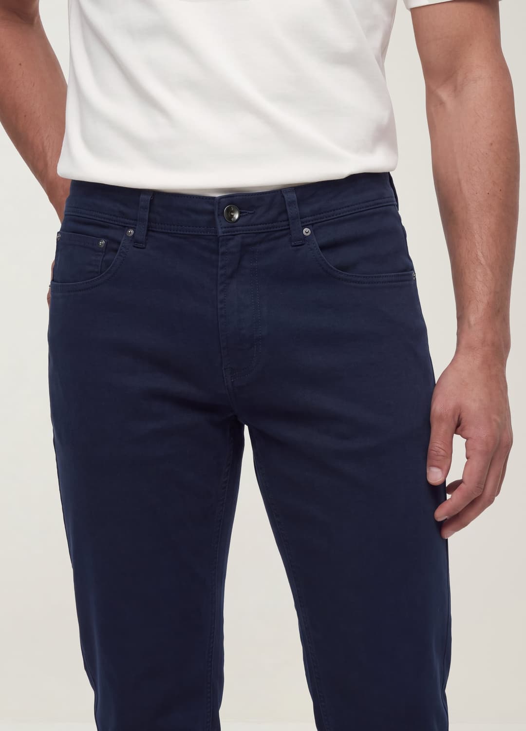 Grüne Slim-fit-hose Aus Elastischem Baumwoll-dobby | OVS Grüne Slim-fit-hose Aus Elastischem Baumwoll-dobby - 3 | OVS