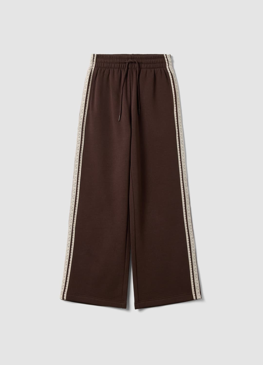 Pantaloni Marroni In Misto Cotone Wide Leg Con Ricami In Pizzo | OVS Pantaloni Marroni In Misto Cotone Wide Leg Con Ricami In Pizzo - 0 | OVS