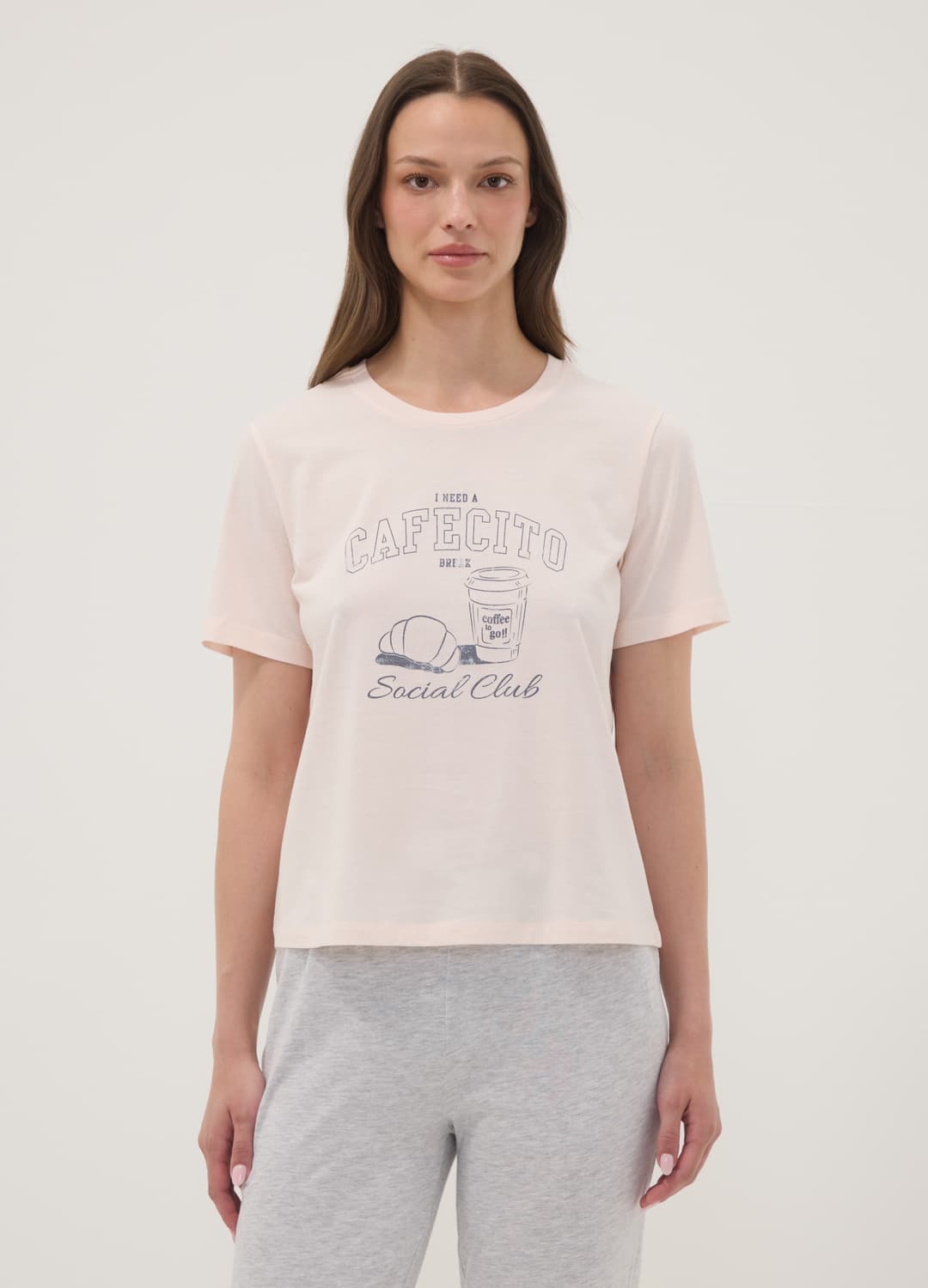 Pigiama Rosa In Puro Cotone Organico Con Pantaloni Grigi Regular Fit | OVS Pigiama Rosa In Puro Cotone Organico Con Pantaloni Grigi Regular Fit - 1 | OVS