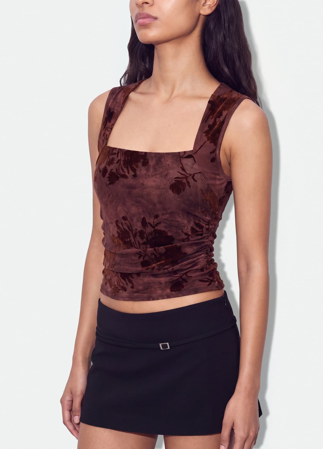 Top Fitted Rosso In Tessuto Elasticizzato Con Fantasia Floreale | OVS Top Fitted Rosso In Tessuto Elasticizzato Con Fantasia Floreale - 3 | OVS
