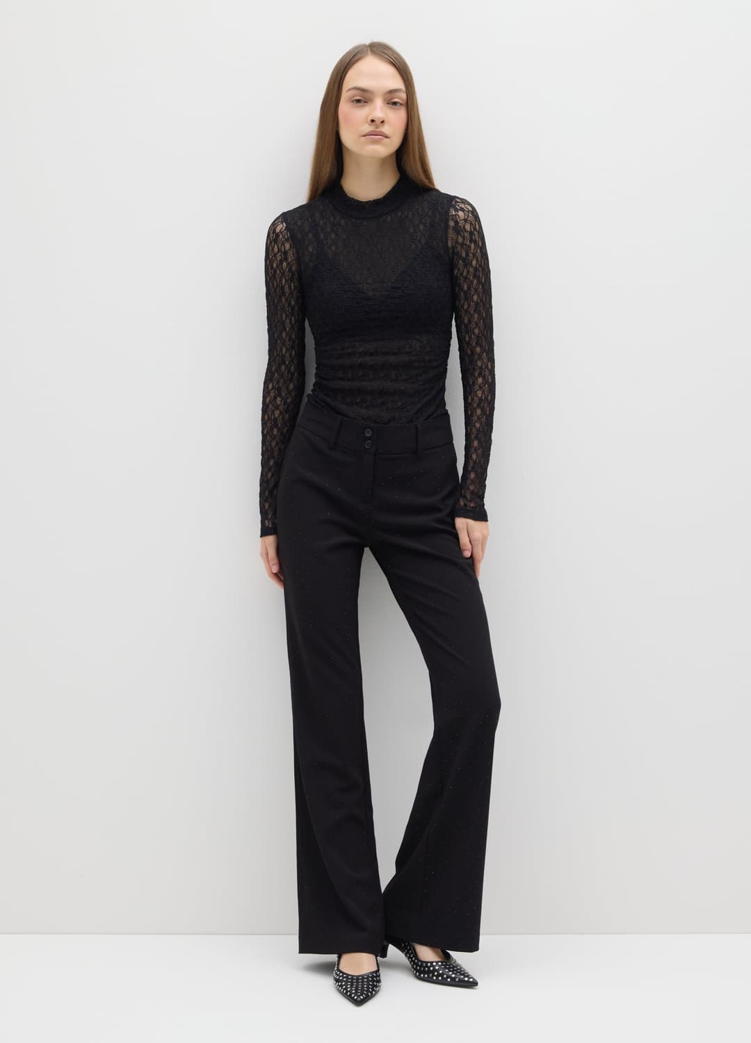 Body Nero Senza Coppa In Pizzo Elasticizzato Regular Fit | OVS Body Nero Senza Coppa In Pizzo Elasticizzato Regular Fit - 1 | OVS