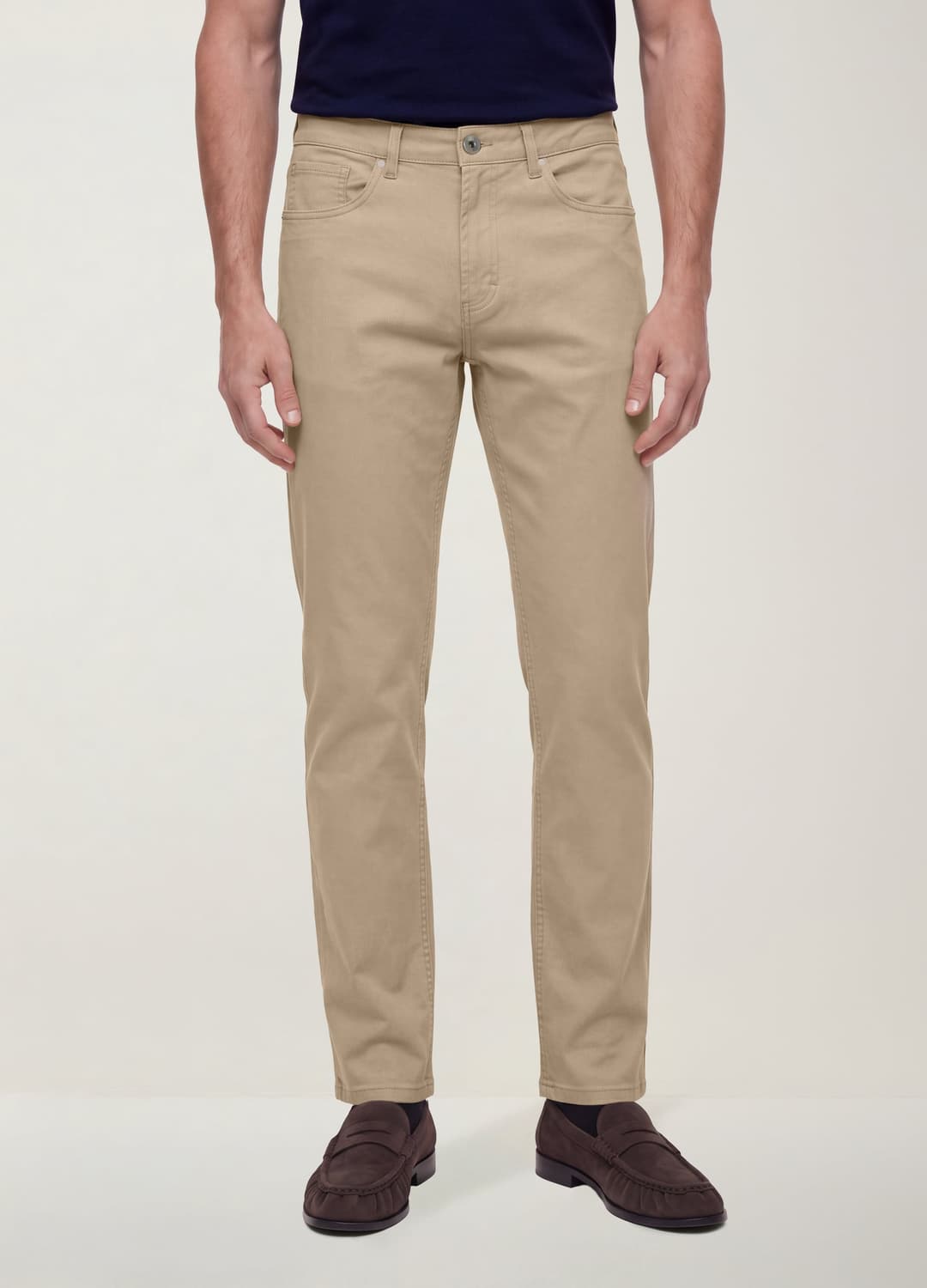 Pantaloni Marroni In Twill Di Cotone Elasticizzato Regular Fit | OVS Pantaloni Marroni In Twill Di Cotone Elasticizzato Regular Fit - 1 | OVS