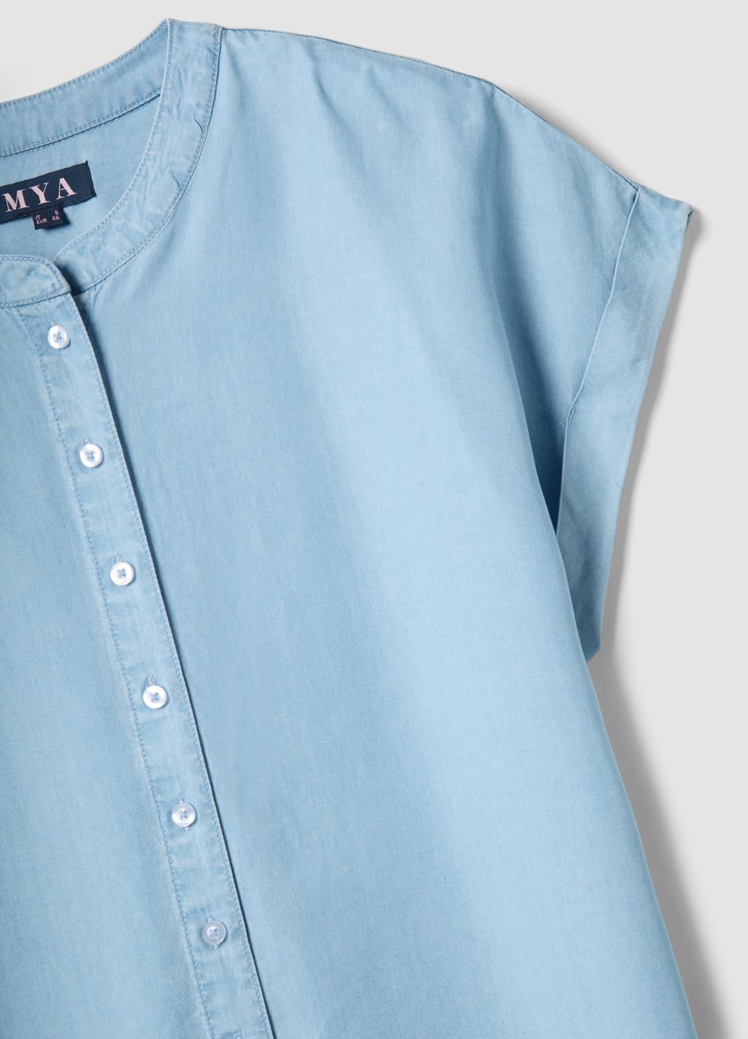 Blaue Bluse Aus Reinem Lyocell Im Regular Fit Mit Stehkragen | OVS Blaue Bluse Aus Reinem Lyocell Im Regular Fit Mit Stehkragen - 5 | OVS