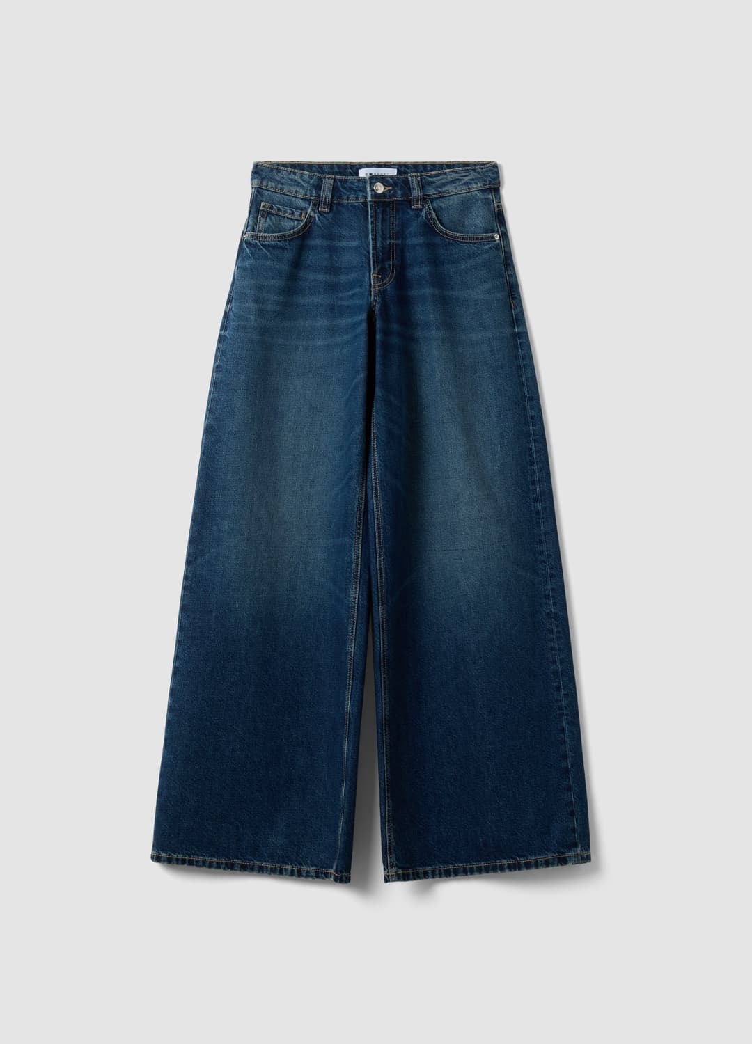 Blaue Denim-jeans Aus Reiner Baumwolle Mit Super-wide-leg | OVS Blaue Denim-jeans Aus Reiner Baumwolle Mit Super-wide-leg - 4 | OVS
