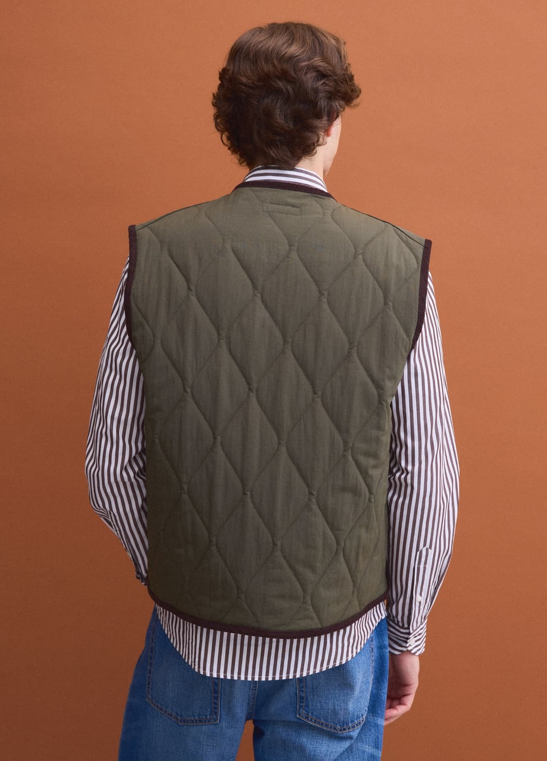Gilet Verde Trapuntato Con Zip Regular Fit | OVS Gilet Verde Trapuntato Con Zip Regular Fit - 3 | OVS