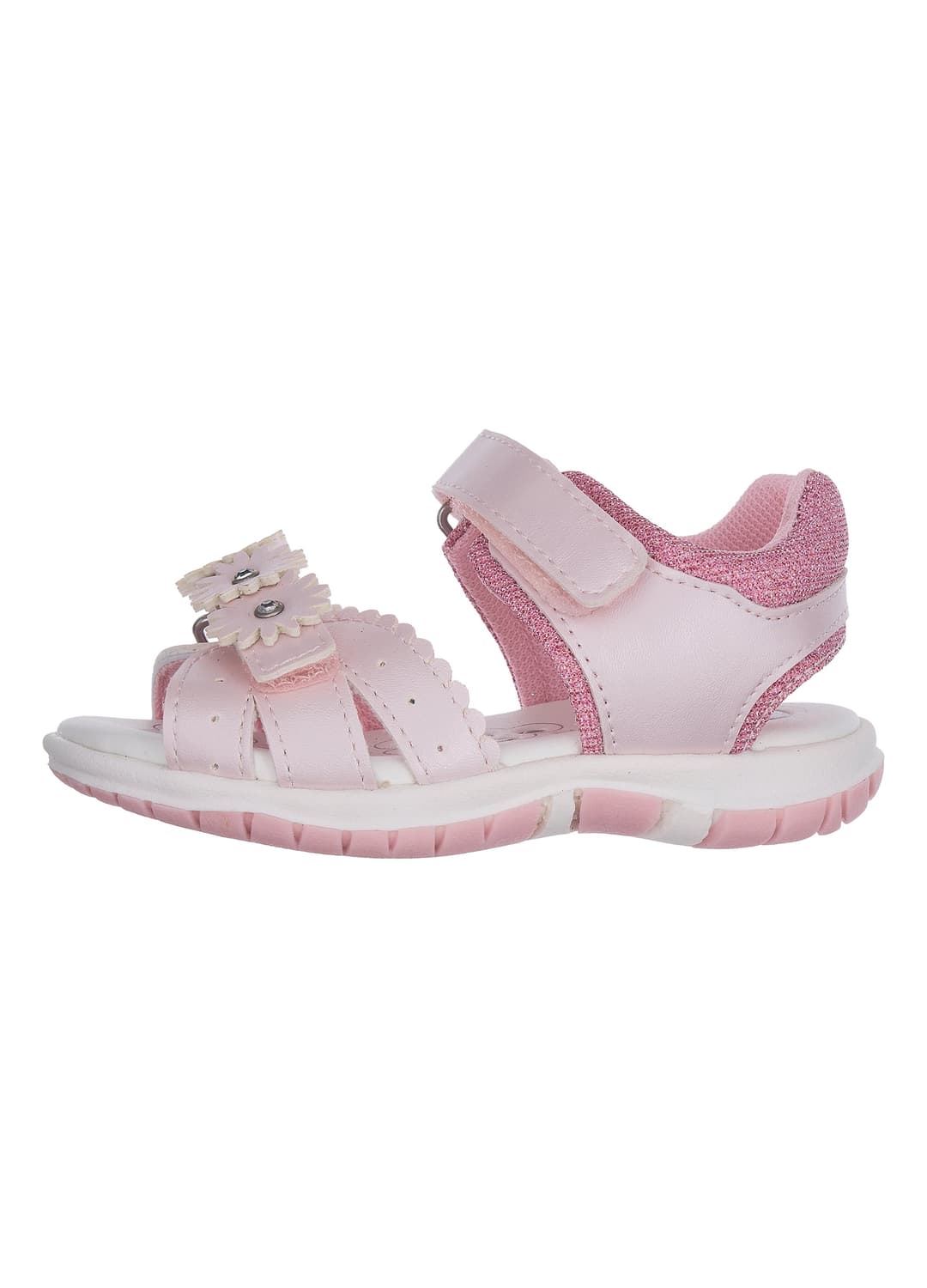 Sandali Rosa Da Bambina Con Chiusura A Strappo E Decori Floreali | OVS Sandali Rosa Da Bambina Con Chiusura A Strappo E Decori Floreali - 0 | OVS