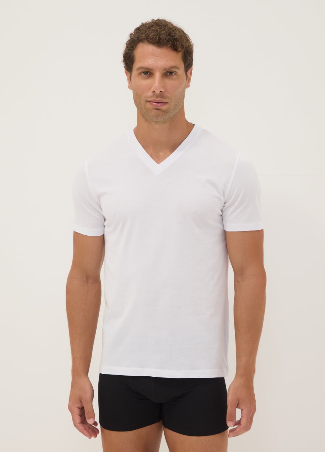 3er-pack Weisse T-shirts Aus Bio-baumwolle Mit V-ausschnitt | OVS 3er-pack Weisse T-shirts Aus Bio-baumwolle Mit V-ausschnitt - 0 | OVS