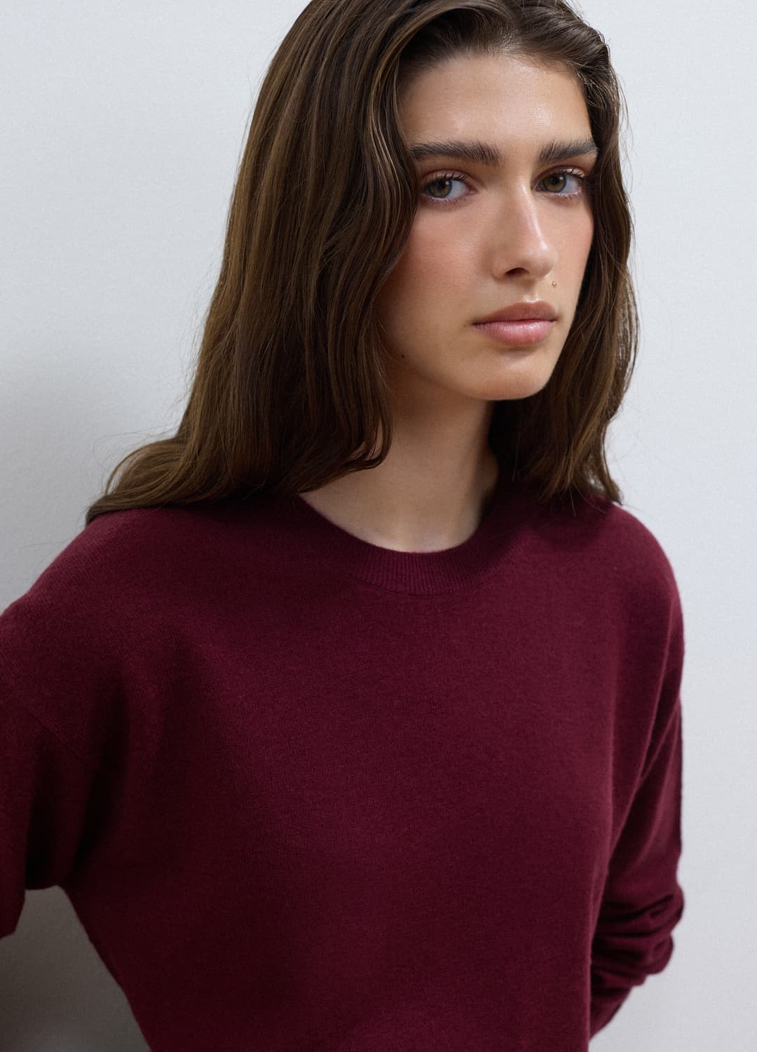 Violetter Pullover Aus Reiner Wolle Mit Rundhalsausschnitt Und Oversize-fit | OVS Violetter Pullover Aus Reiner Wolle Mit Rundhalsausschnitt Und Oversize-fit - 2 | OVS
