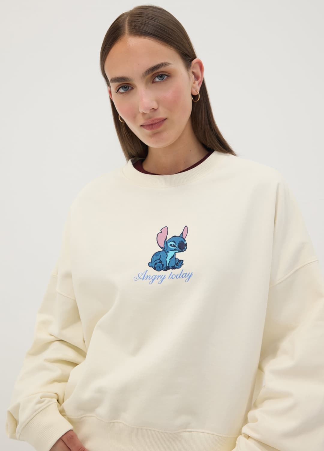 Felpa Beige In Puro Cotone Con Stampa Stitch | OVS Felpa Beige In Puro Cotone Con Stampa Stitch - 2 | OVS
