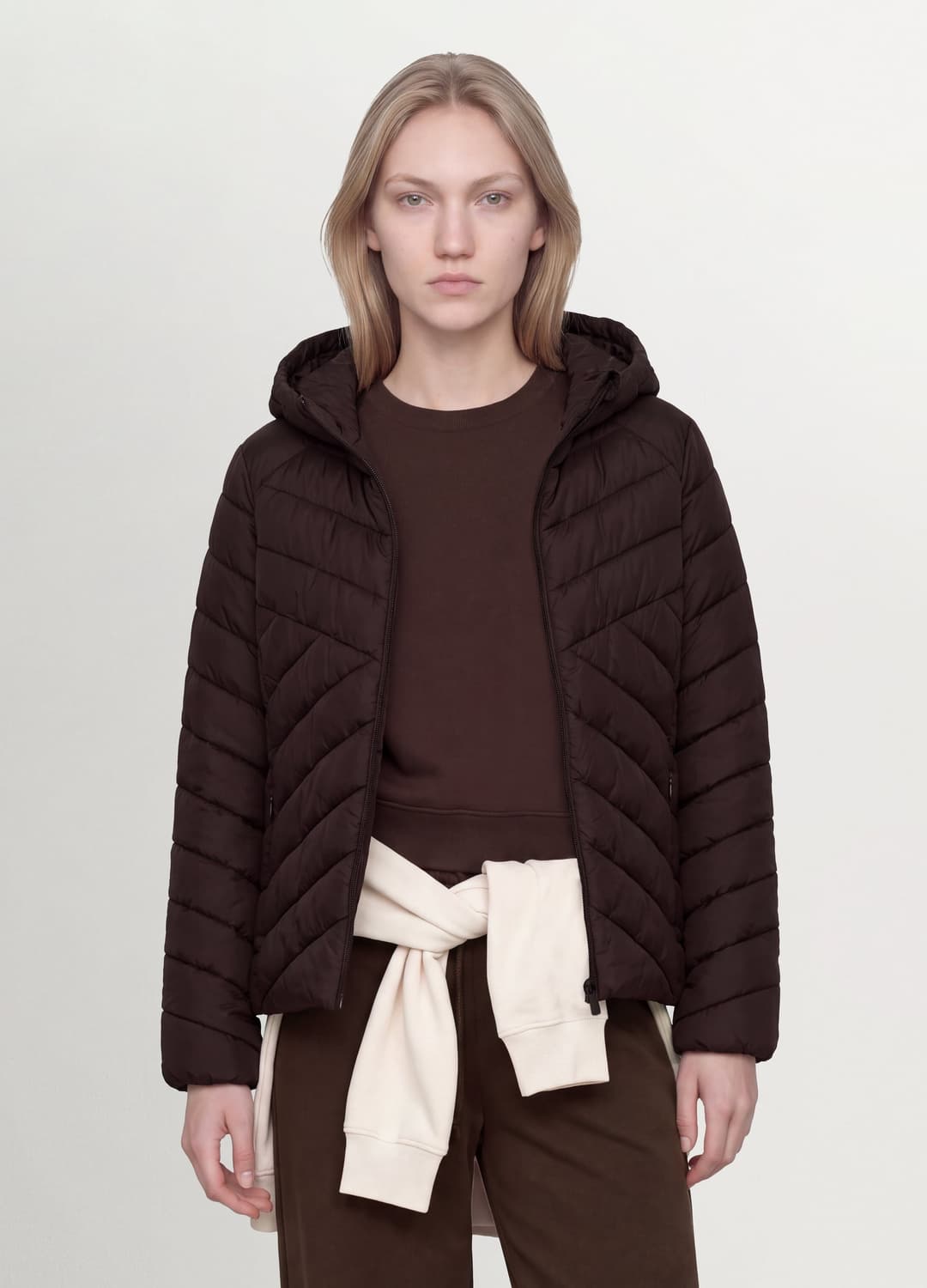 Giacca Ultralight Marrone Trapuntata Con Cappuccio E Zip | OVS Giacca Ultralight Marrone Trapuntata Con Cappuccio E Zip - 2 | OVS