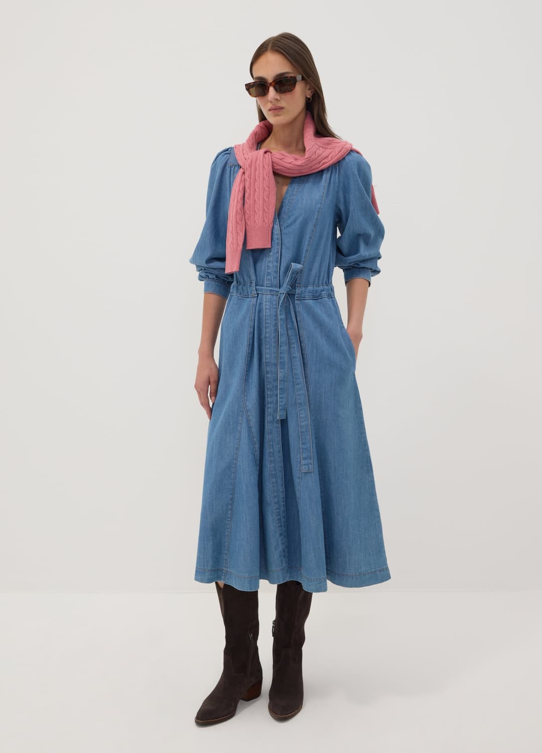 Abito Denim Blu In Puro Cotone Con Scollo Profondo A V Regular Fit | OVS Abito Denim Blu In Puro Cotone Con Scollo Profondo A V Regular Fit - 0 | OVS