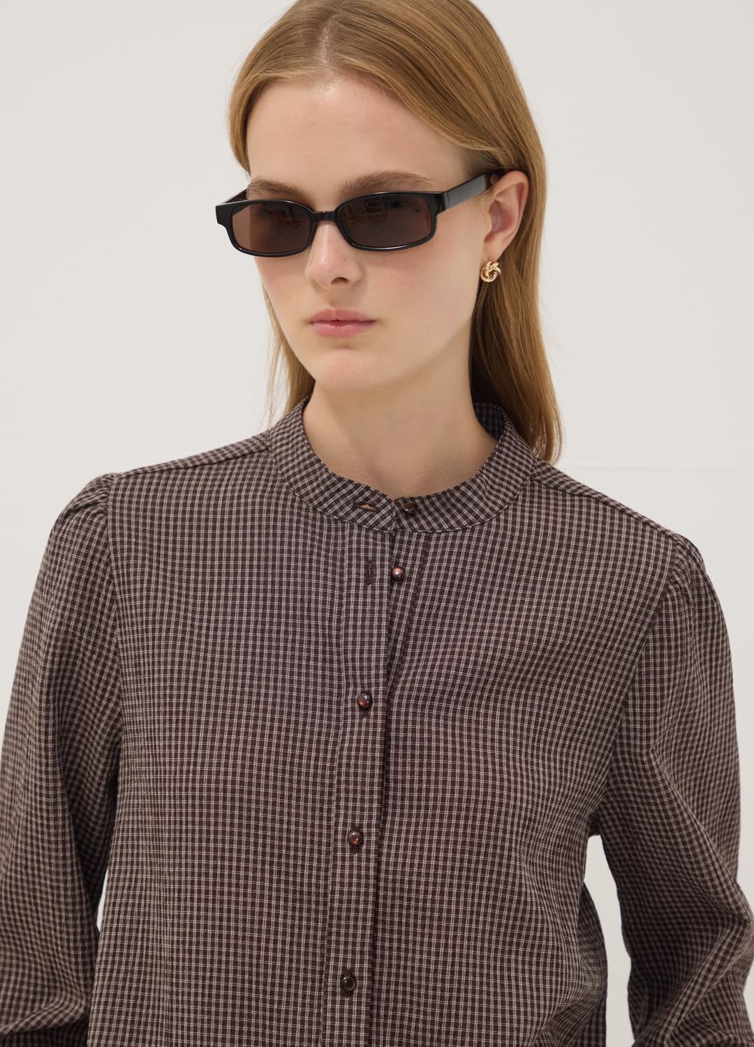 Camicia Bianca A Quadri In Viscosa Elasticizzato Con Collo Coreano | OVS Camicia Bianca A Quadri In Viscosa Elasticizzato Con Collo Coreano - 7 | OVS