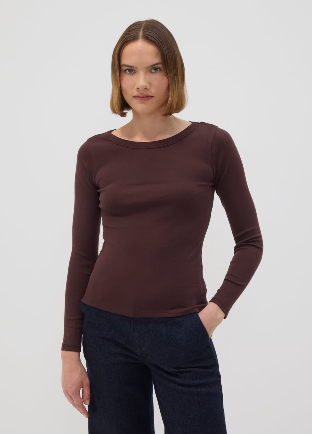 Braunes T-shirt Aus Reiner Baumwolle Mit Rundhals | OVS Braunes T-shirt Aus Reiner Baumwolle Mit Rundhals - 2 | OVS