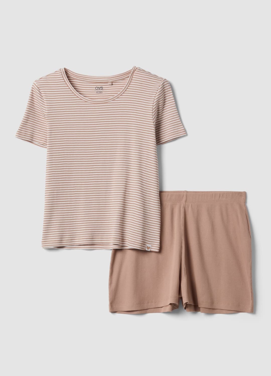 Pigiama Multicolor In Puro Cotone Organico Con T-shirt A Righe E Shorts | OVS Pigiama Multicolor In Puro Cotone Organico Con T-shirt A Righe E Shorts - 4 | OVS