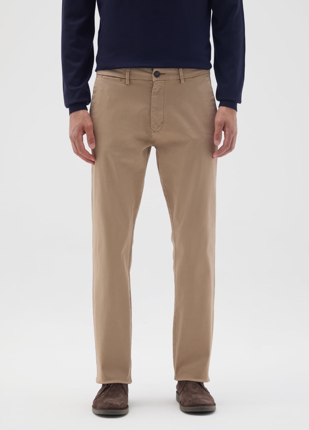 Pantaloni In Cotone Elasticizzato Beige Regular Fit | OVS Pantaloni In Cotone Elasticizzato Beige Regular Fit - 1 | OVS