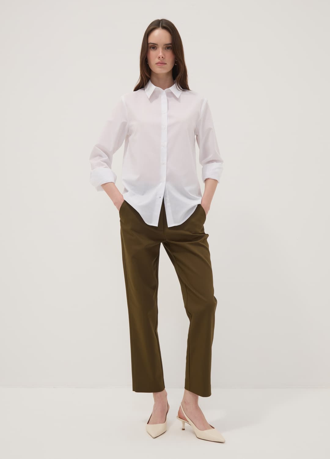 Braune Slim-fit-hose Aus Stretch-baumwolle | OVS Braune Slim-fit-hose Aus Stretch-baumwolle - 0 | OVS