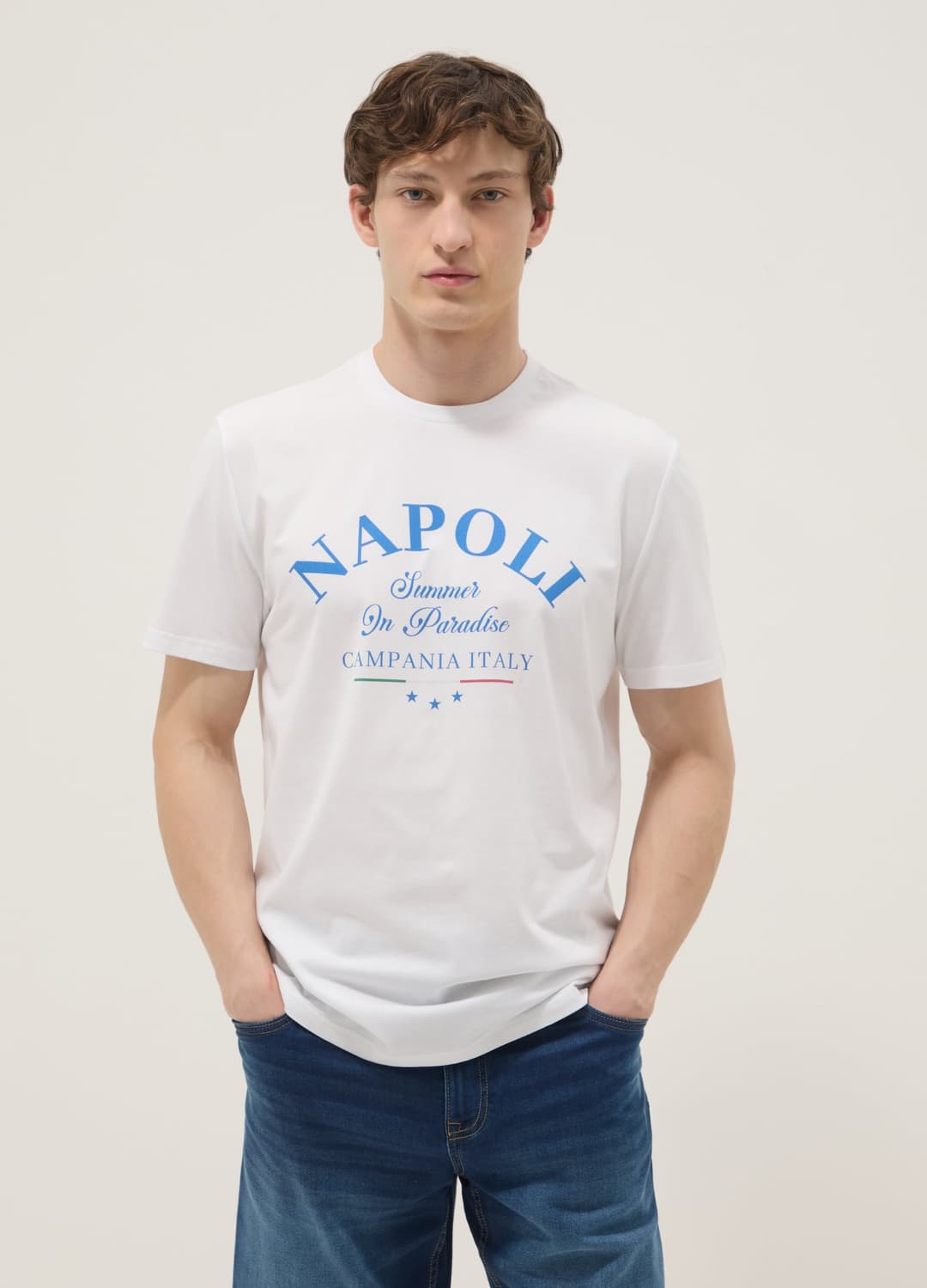 T-shirt Bianca In Puro Cotone Con Stampa Regular Fit | OVS T-shirt Bianca In Puro Cotone Con Stampa Regular Fit - 1 | OVS