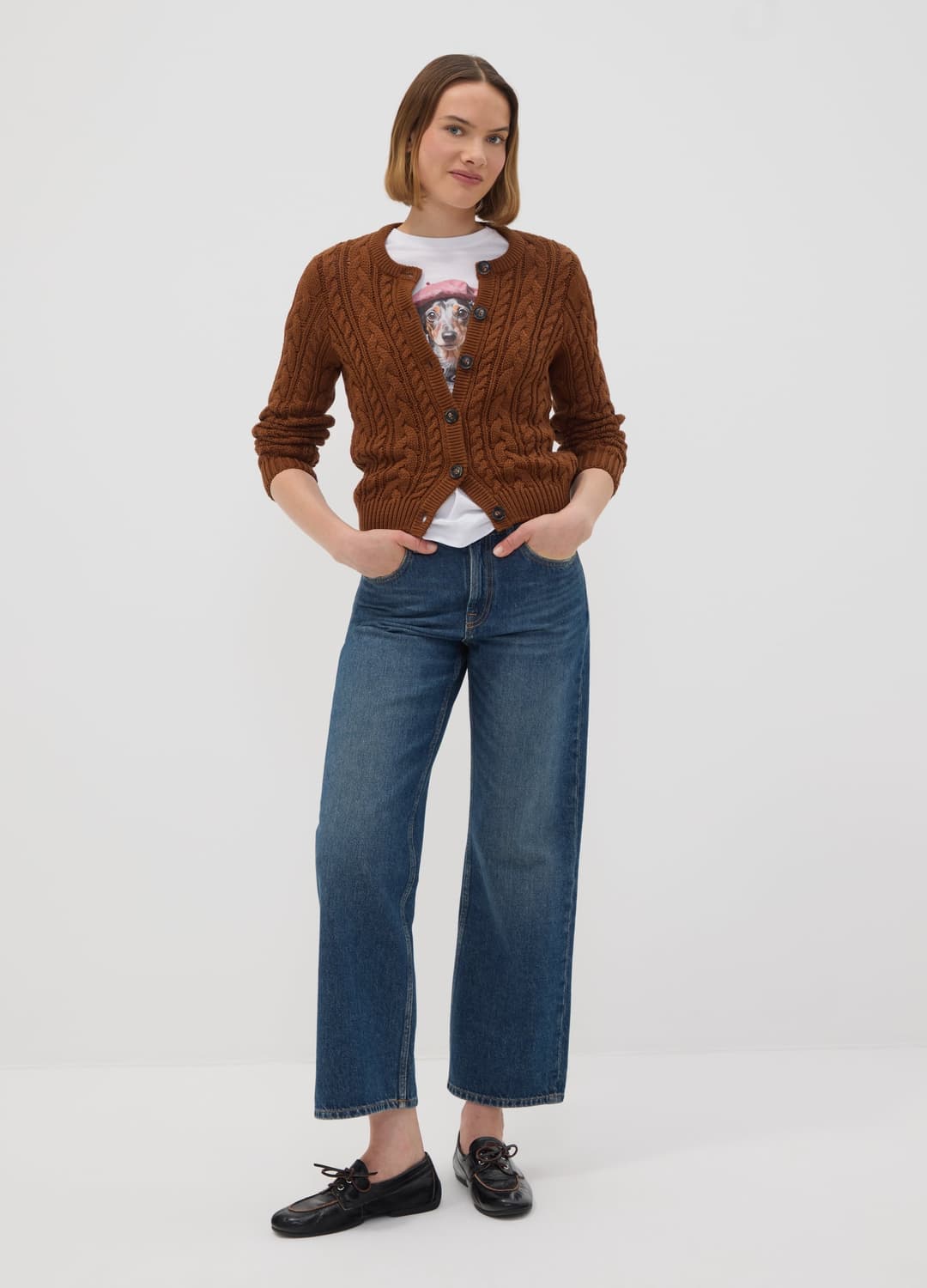 Cardigan Marrone In Misto Cotone A Trecce Regular Fit | OVS Cardigan Marrone In Misto Cotone A Trecce Regular Fit - 1 | OVS