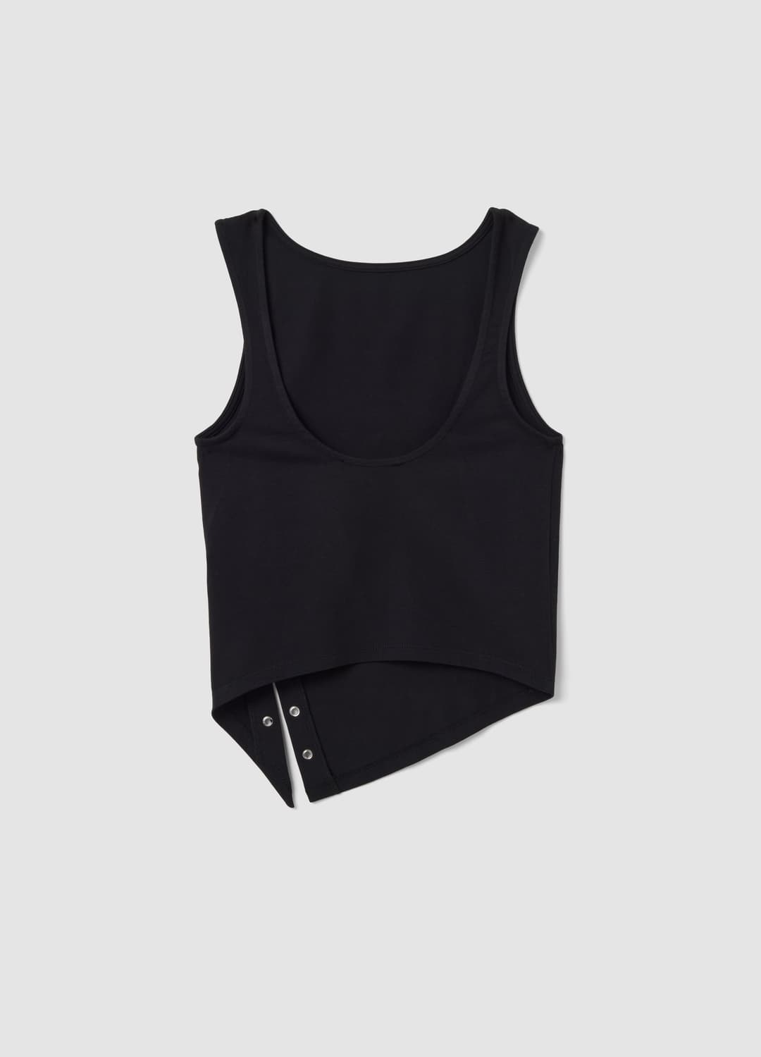 Top Nero In Cotone Elasticizzato Con Orlo Asimmetrico E Occhielli Metallici | OVS Top Nero In Cotone Elasticizzato Con Orlo Asimmetrico E Occhielli Metallici - 5 | OVS