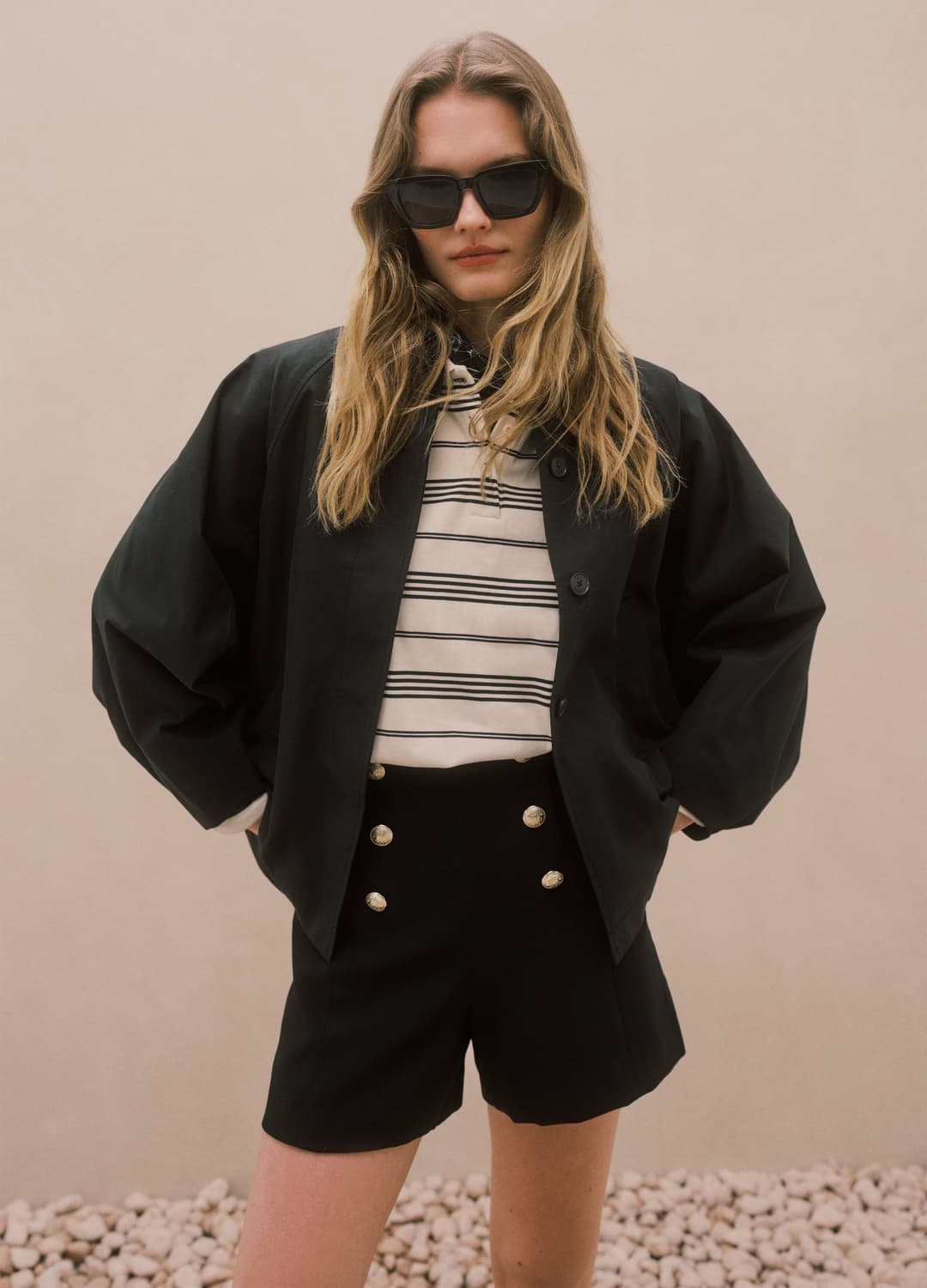 Giacca In Misto Cotone Nera Oversize Fit Con Chiusura Nascosta | OVS Giacca In Misto Cotone Nera Oversize Fit Con Chiusura Nascosta - 0 | OVS