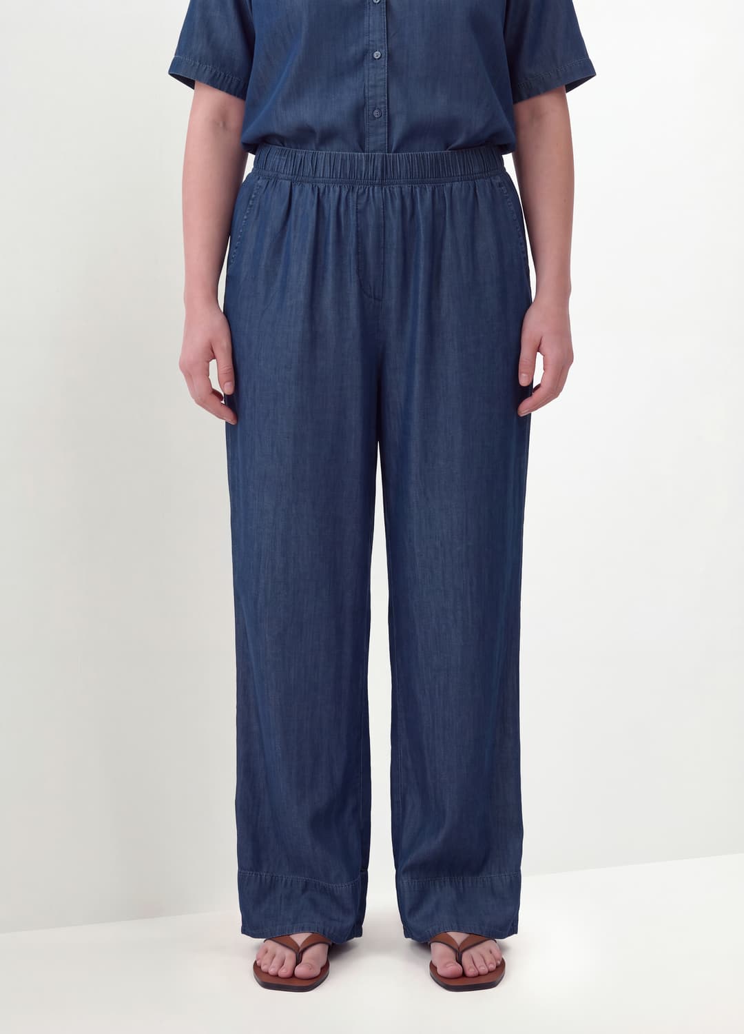 Pantaloni Blu In Puro Lyocell Con Vita Elasticizzata Regular Fit | OVS Pantaloni Blu In Puro Lyocell Con Vita Elasticizzata Regular Fit - 3 | OVS