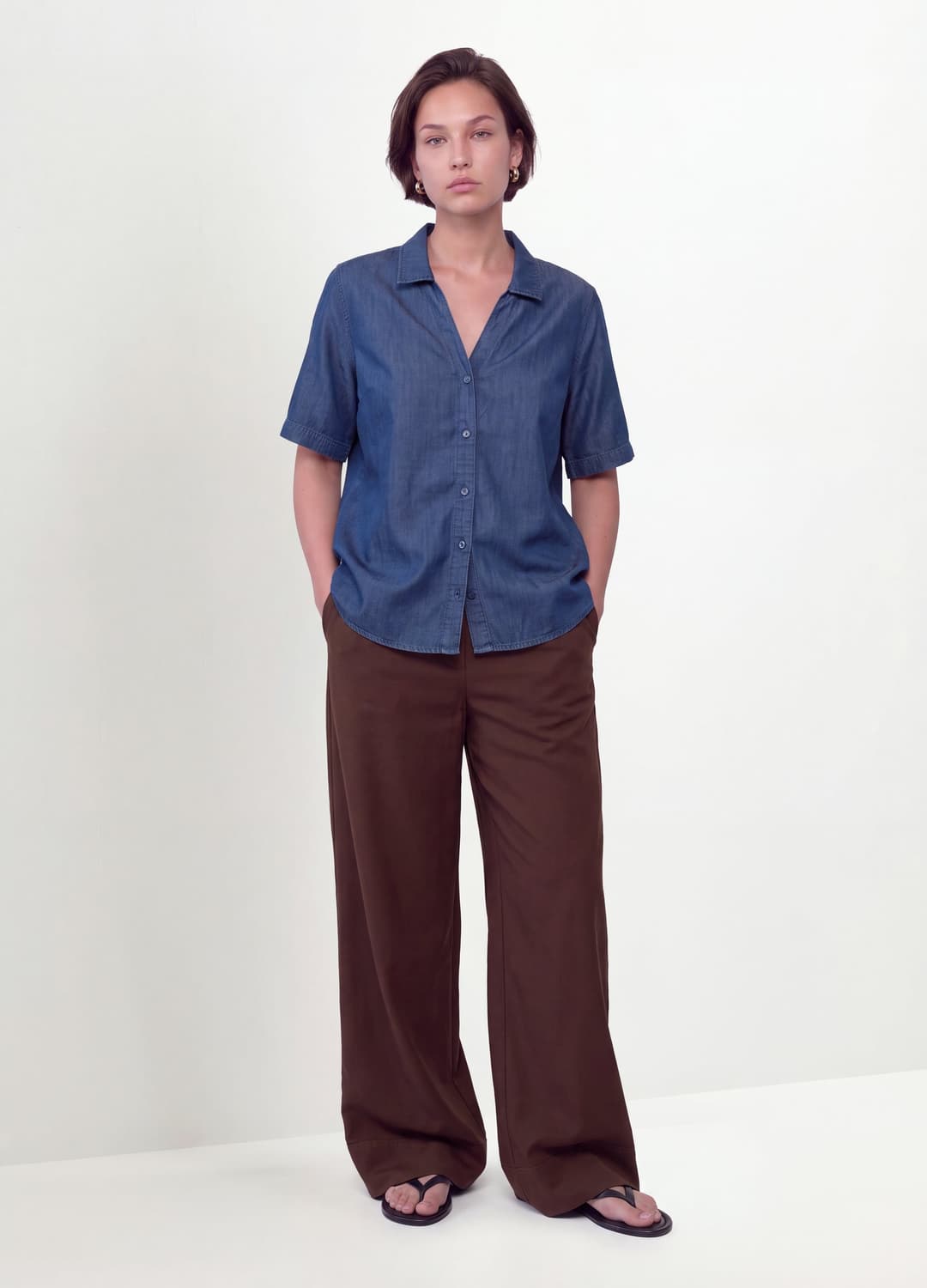 Pantaloni Marroni Wide Leg In Misto Viscosa | OVS Pantaloni Marroni Wide Leg In Misto Viscosa - 0 | OVS