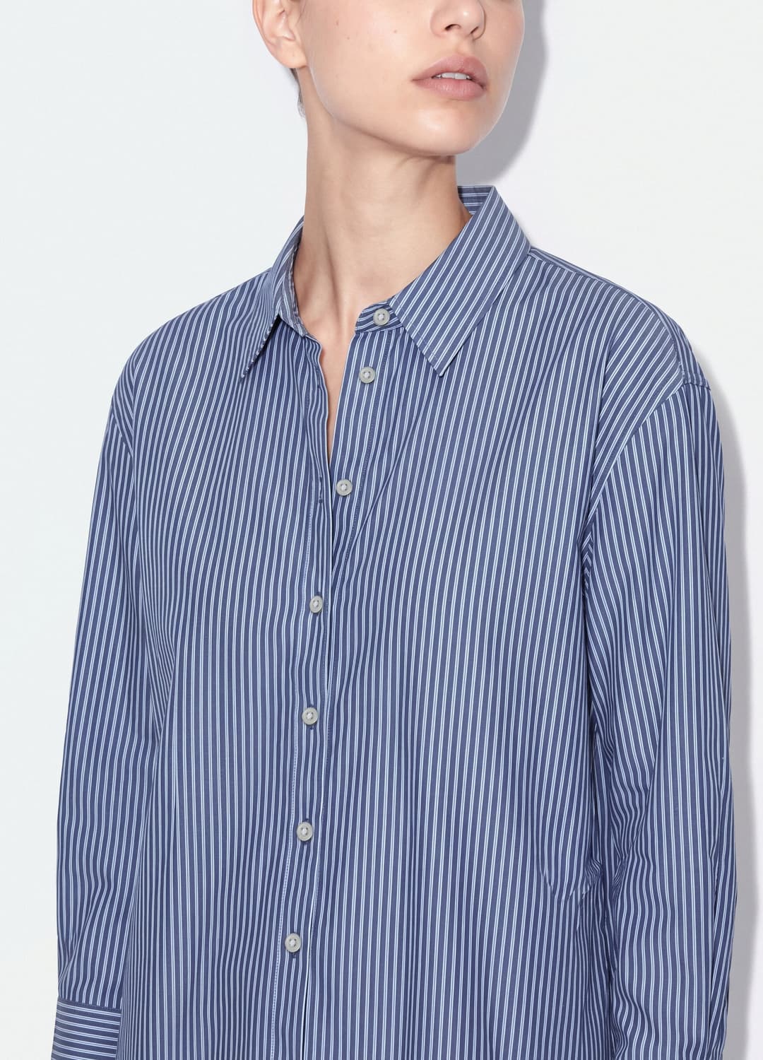 Camicia Blu A Righe In Popeline Di Puro Cotone Regular Fit | OVS Camicia Blu A Righe In Popeline Di Puro Cotone Regular Fit - 3 | OVS