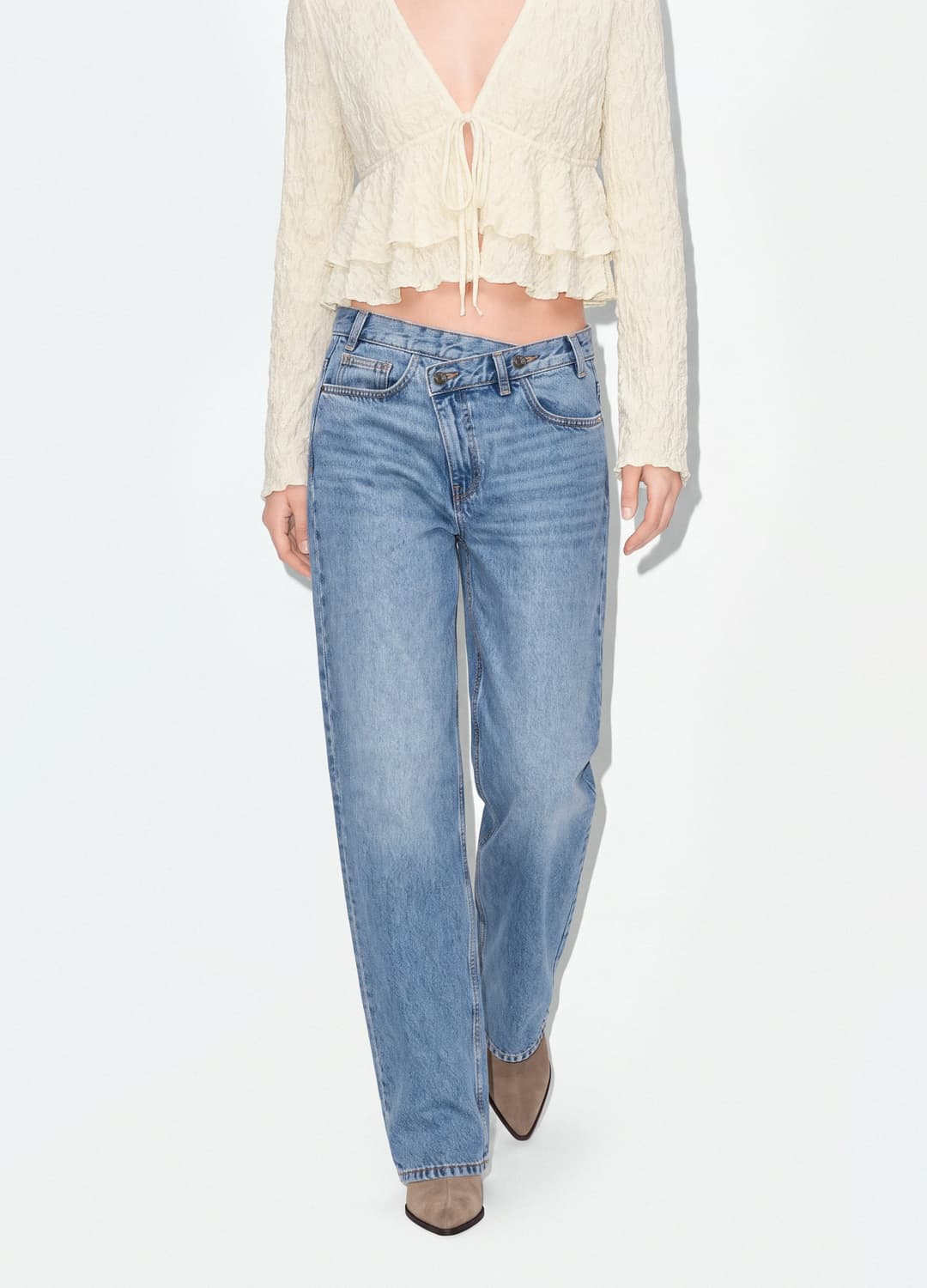 Hellblaue Jeans Aus Reiner Baumwolle Im Denim | OVS Hellblaue Jeans Aus Reiner Baumwolle Im Denim - 1 | OVS