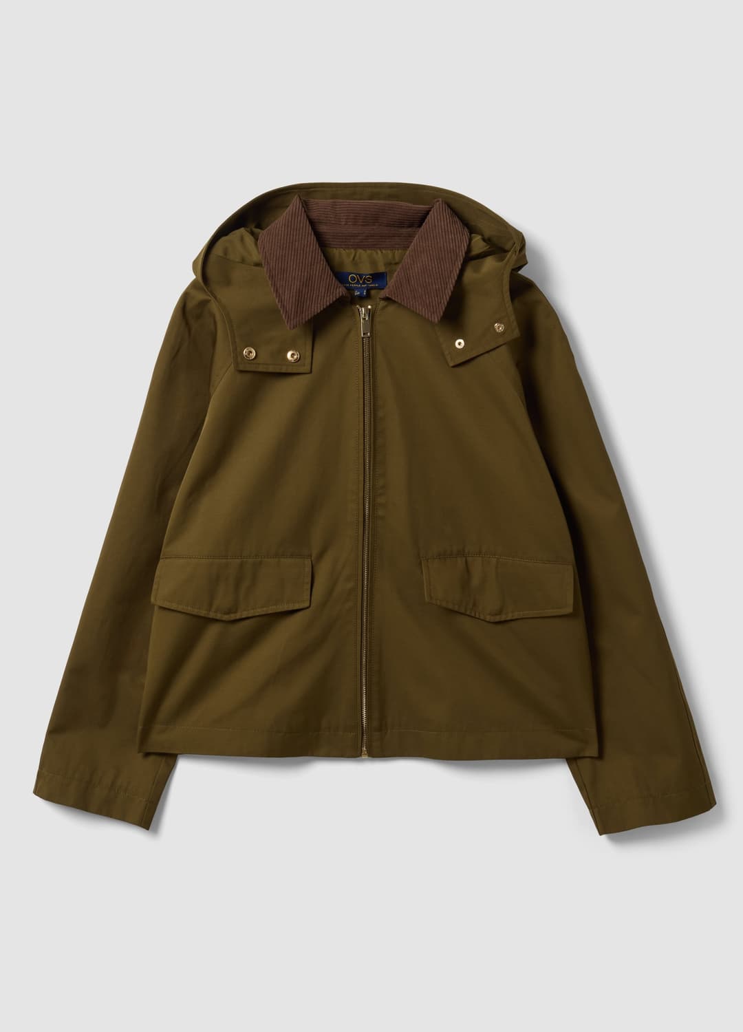Grüne Parka-jacke Aus Baumwollmix Mit Kapuze Und Rippkragen | OVS Grüne Parka-jacke Aus Baumwollmix Mit Kapuze Und Rippkragen - 4 | OVS