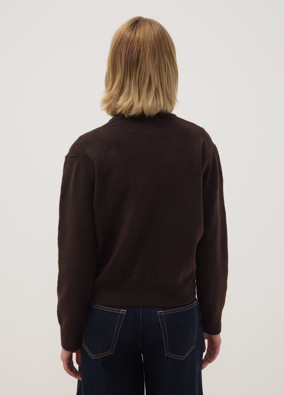 Brauner Stretchwoll-pullover Mit Rundhalsausschnitt | OVS Brauner Stretchwoll-pullover Mit Rundhalsausschnitt - 3 | OVS