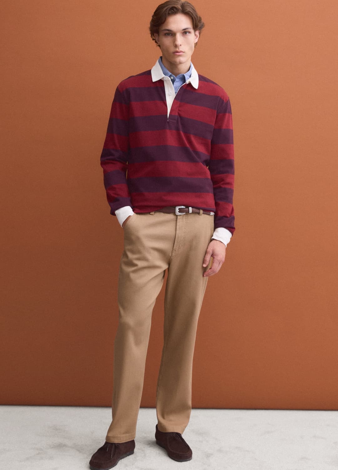 Polo Rugby Rossa In Puro Cotone A Righe Maniche Lunghe Regular Fit | OVS Polo Rugby Rossa In Puro Cotone A Righe Maniche Lunghe Regular Fit - 1 | OVS